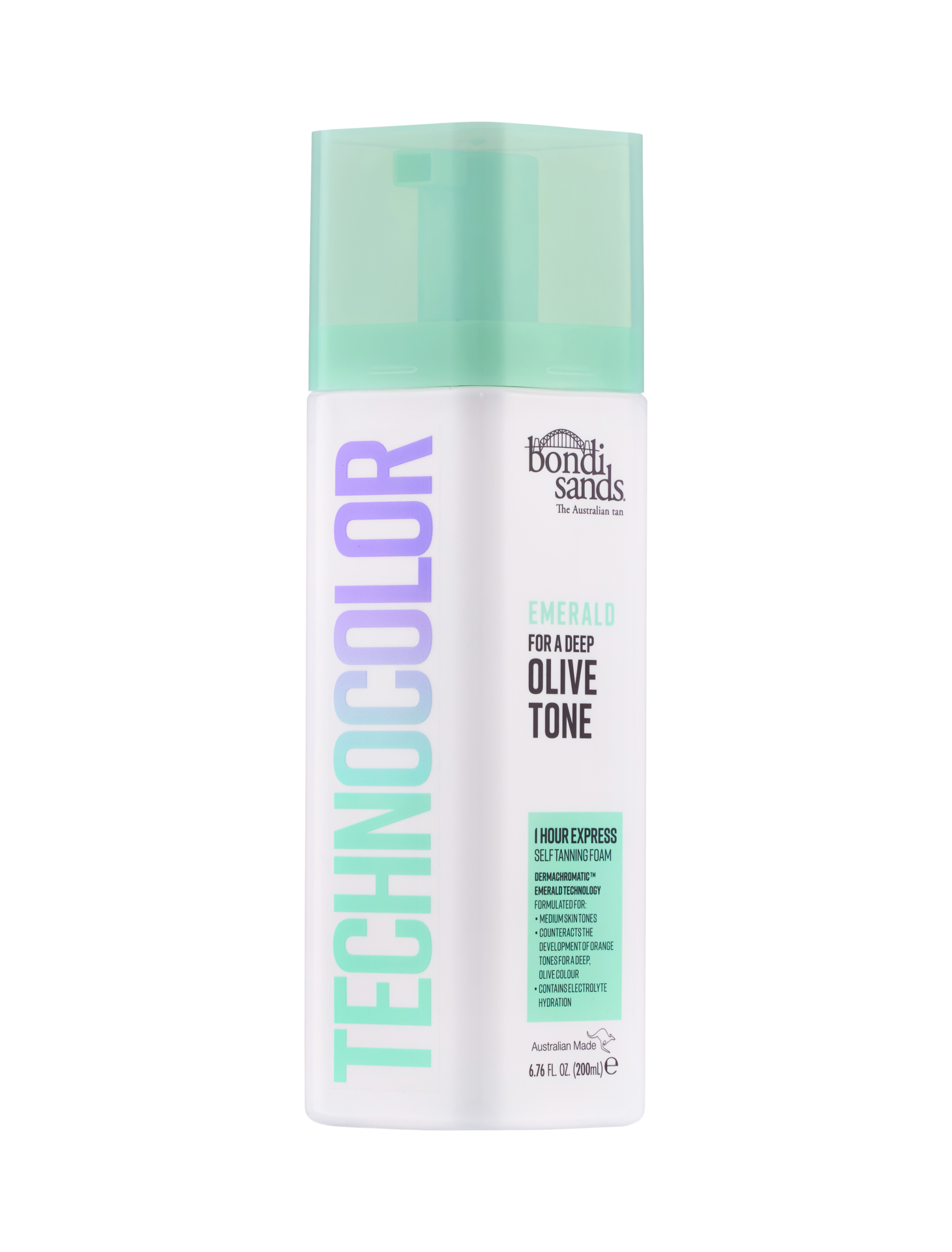 Bondi Sands Technocolor 1 Hour Express Self Tanning Foam Emerald Olive Tone 200 ml