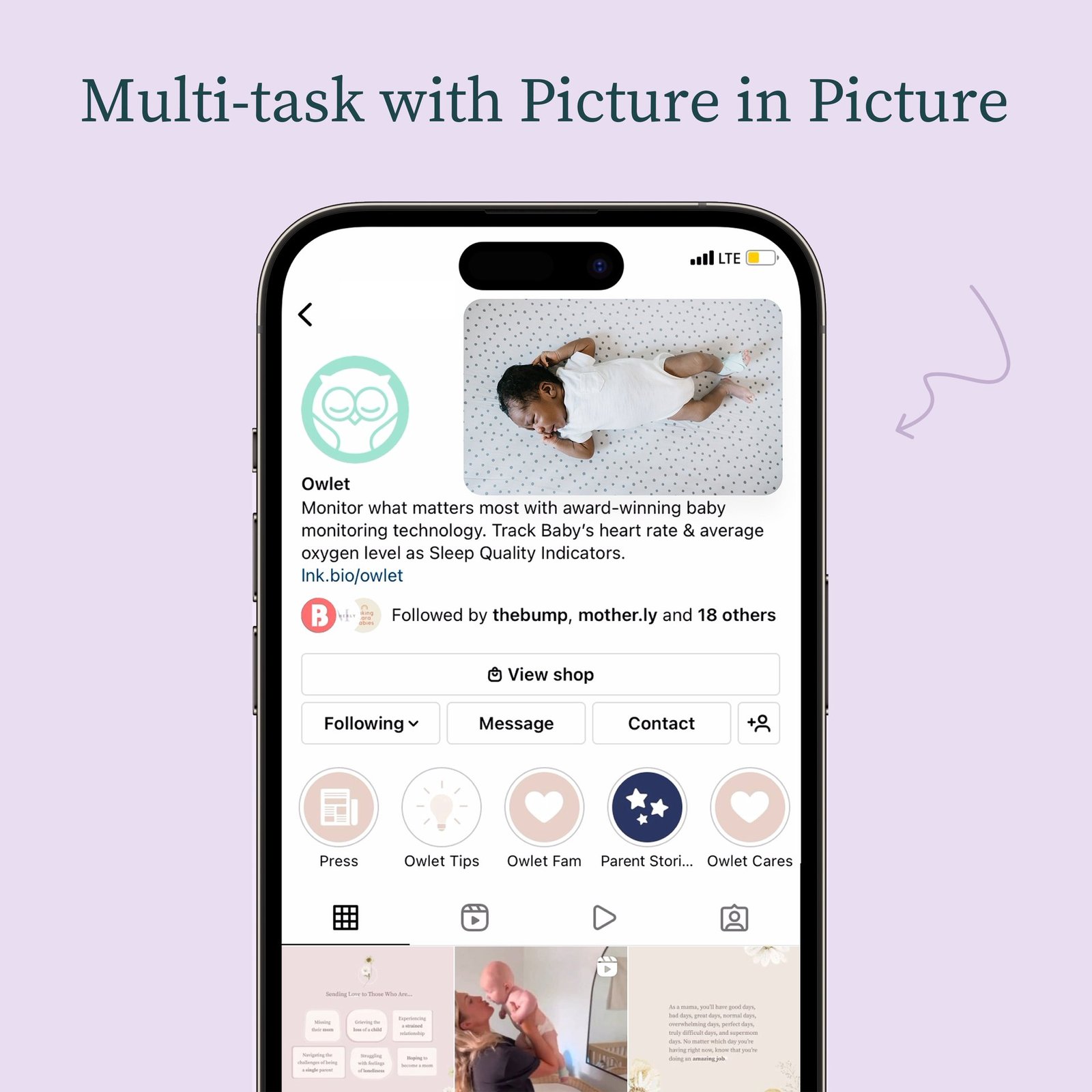 Owlet Dream Sock™ Dusty Rose + Owlet Cam 2