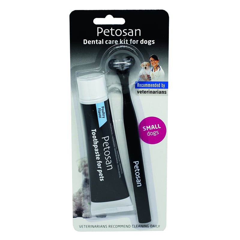 Petosan Dubbeltandborste & Tandkräm Hund Liten 1 set