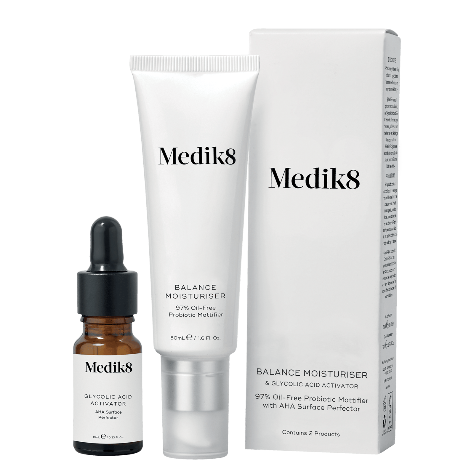 Medik8 Balance Moisturiser with Glycolic Acid Activator 50 + 5ml