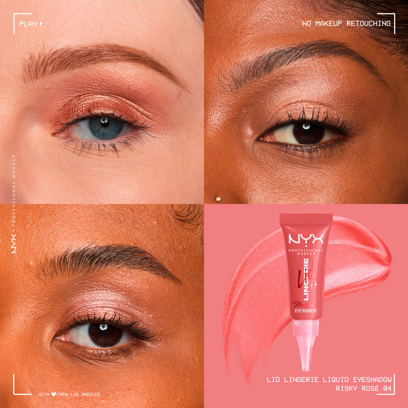 NYX Professional Makeup Lid Lingerie flytande ögonskugga 04 Risky Rosé 6 ml