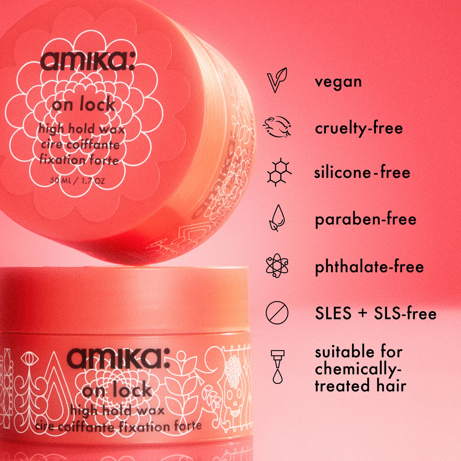 amika On Lock High Hold Wax 50 ml