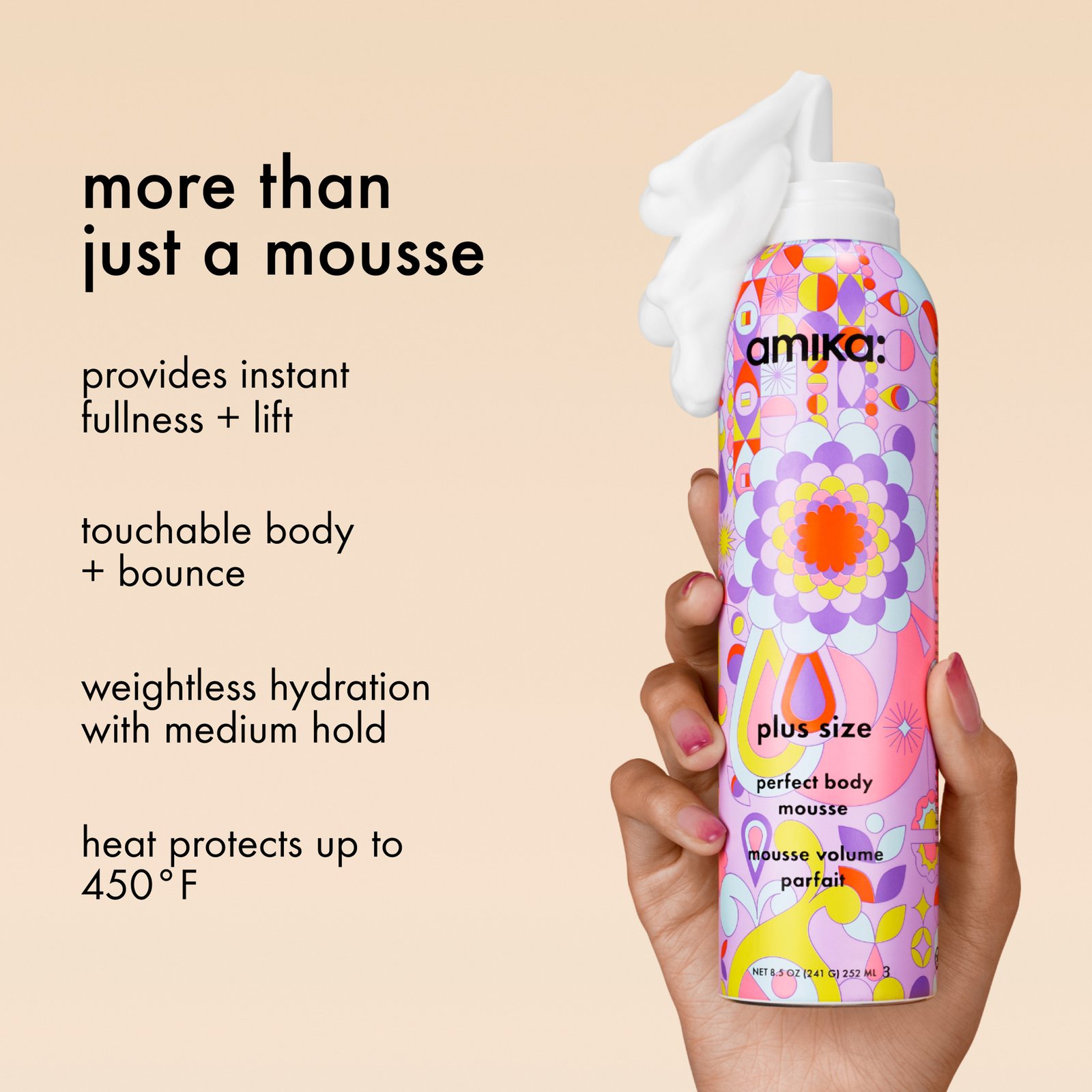 amika Plus Size Volume & Body Mousse 252 ml