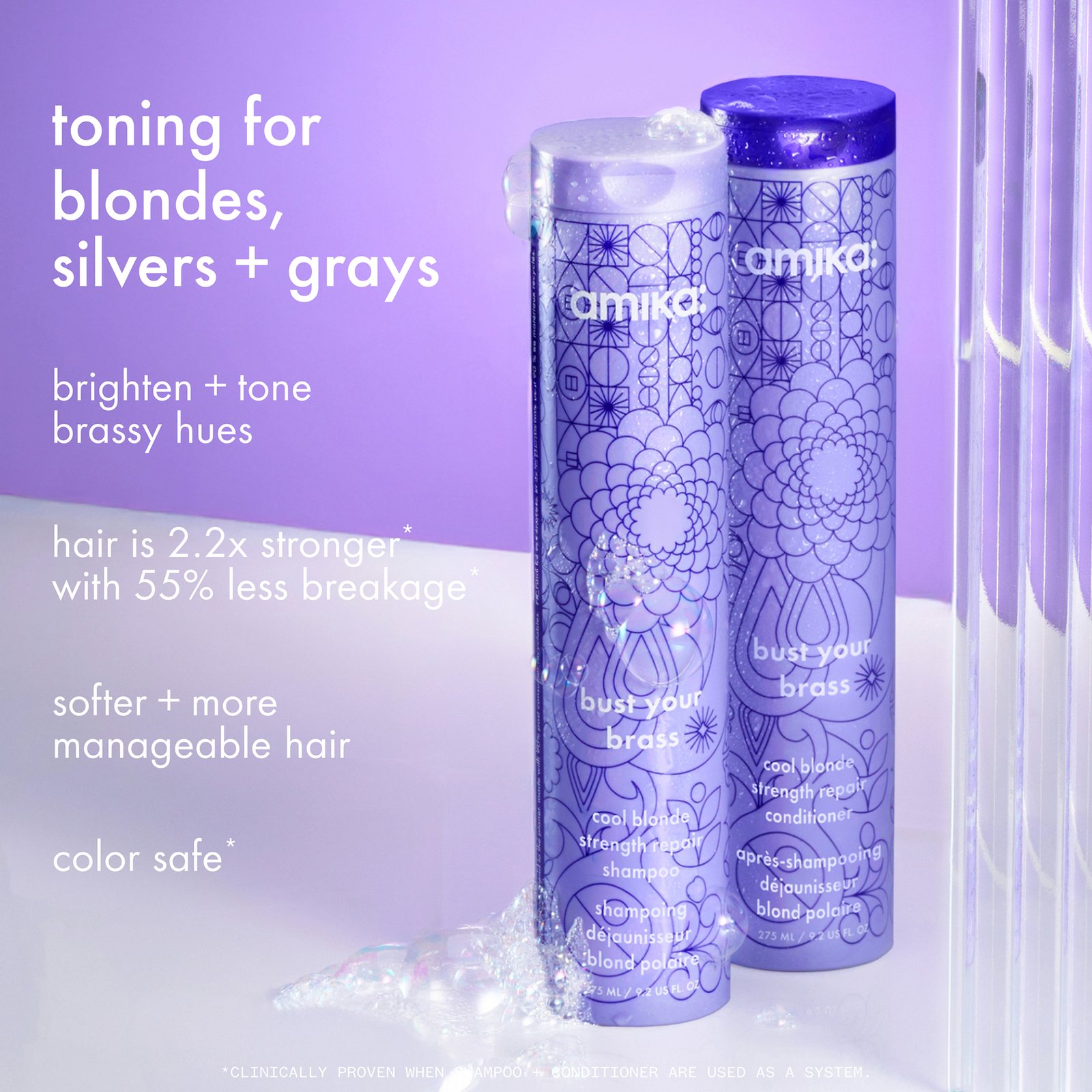 amika Bust Your Brass Cool Blonde Repair Conditioner 275 ml