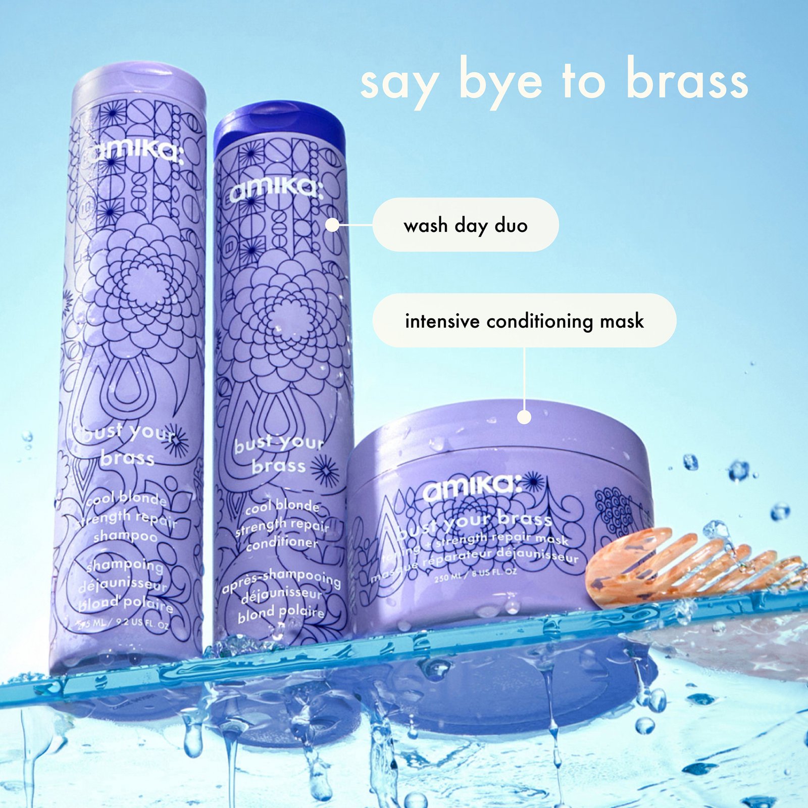 amika Bust Your Brass Cool Blonde Repair Conditioner 275 ml