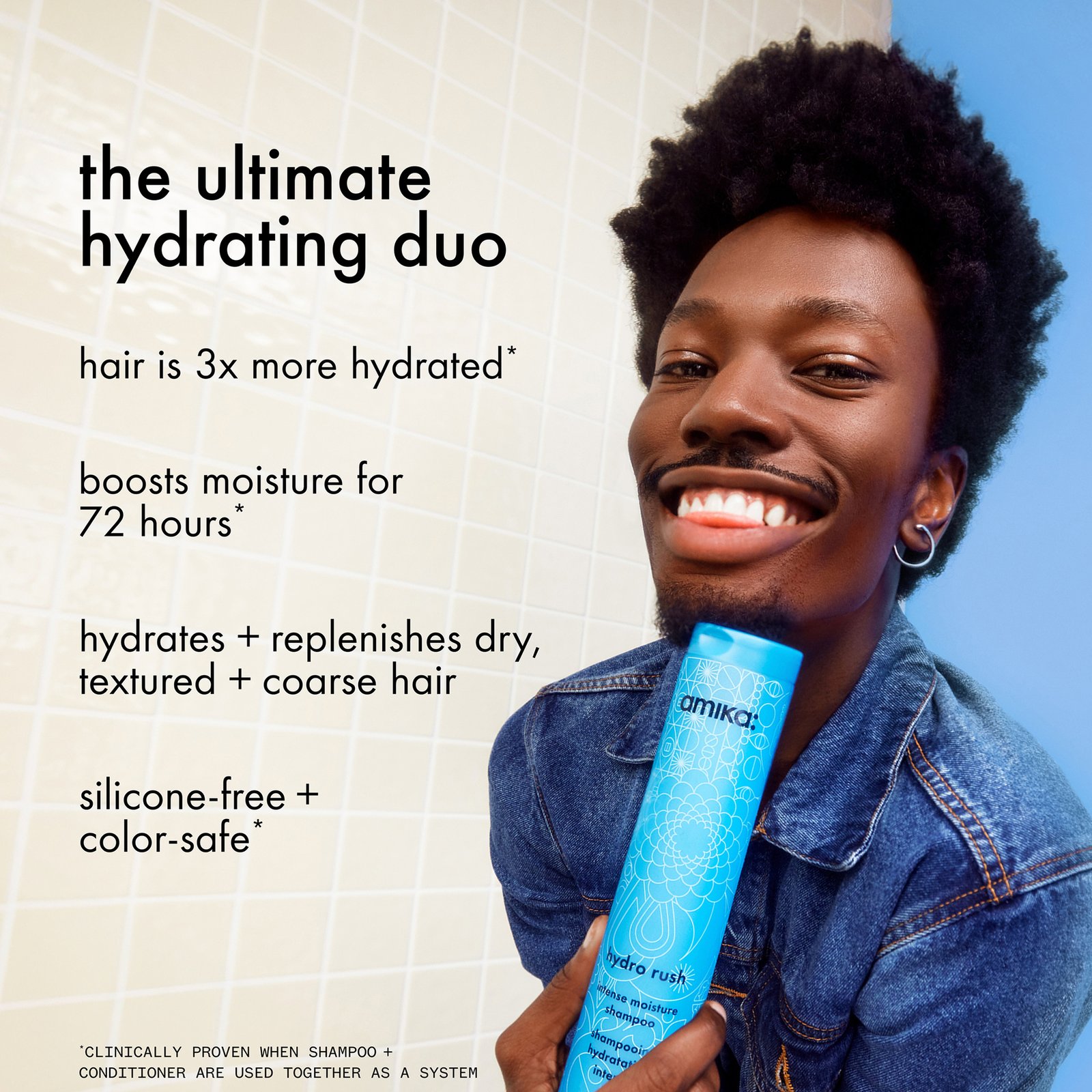 amika Hydro Rush Intense Moisture Shampoo 275 ml