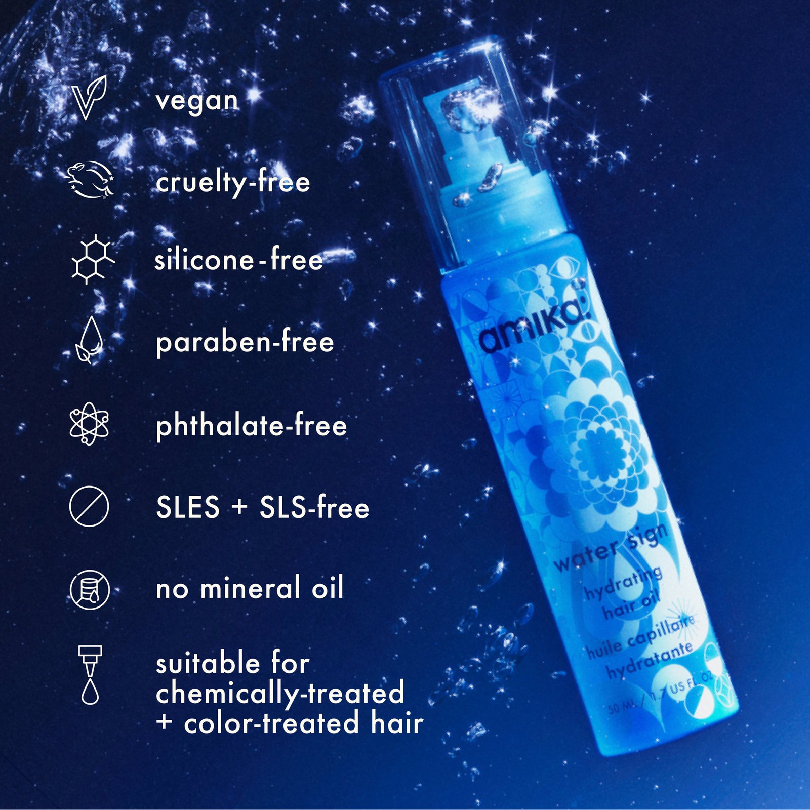 amika Water Sign Hydrating Hair Oil 50 ml