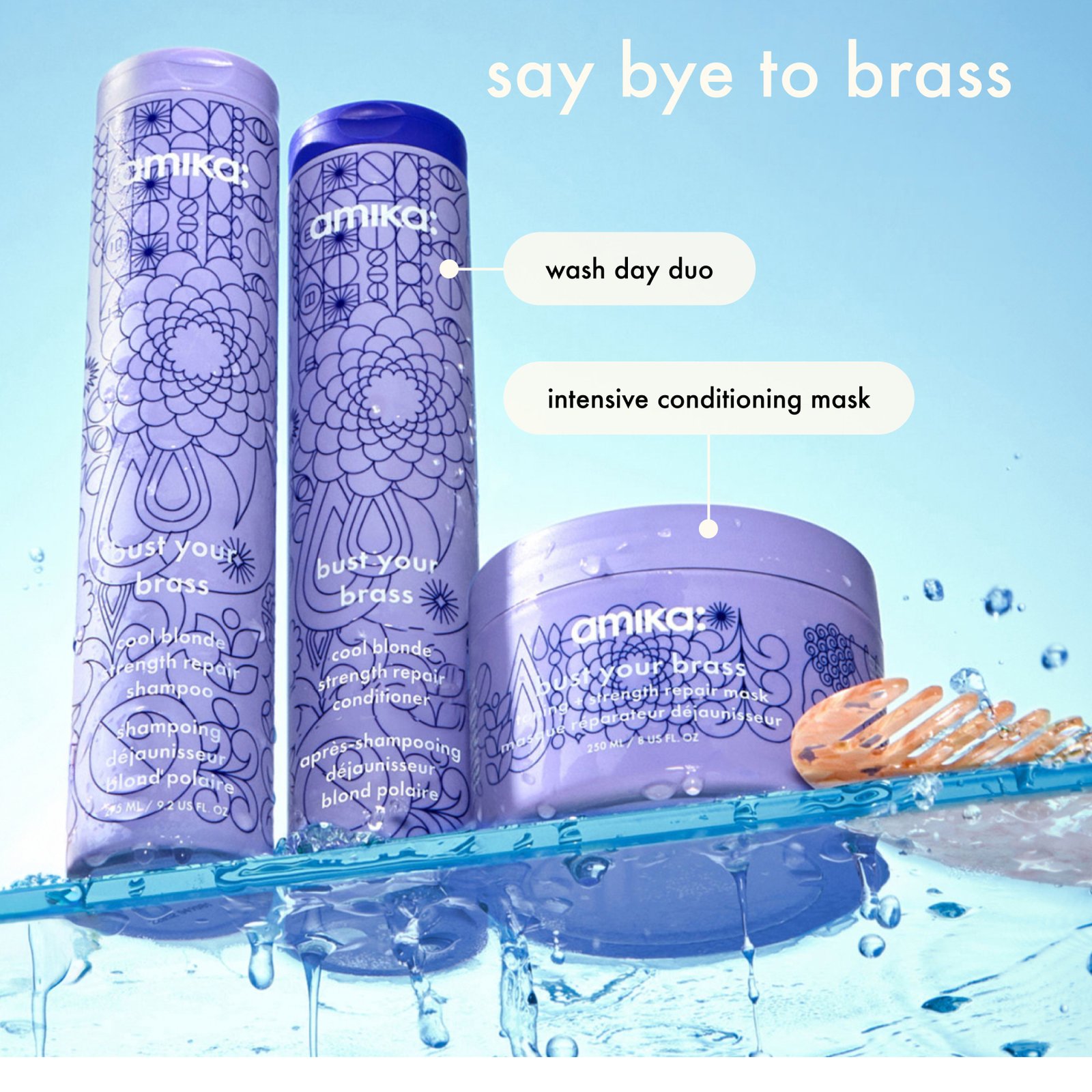 amika Bust Your Brass Cool Blonde Intense Repair Mask 250 ml