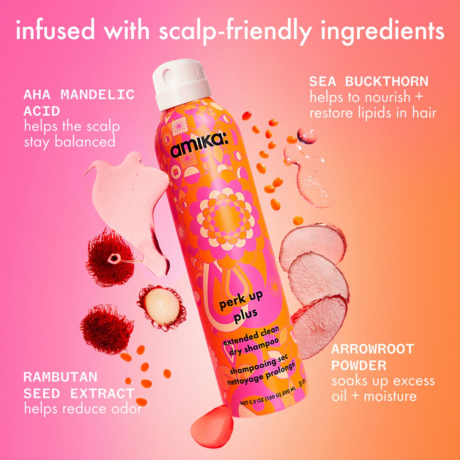amika Perk Up Plus Extended Clean Dry Shampoo 208 ml