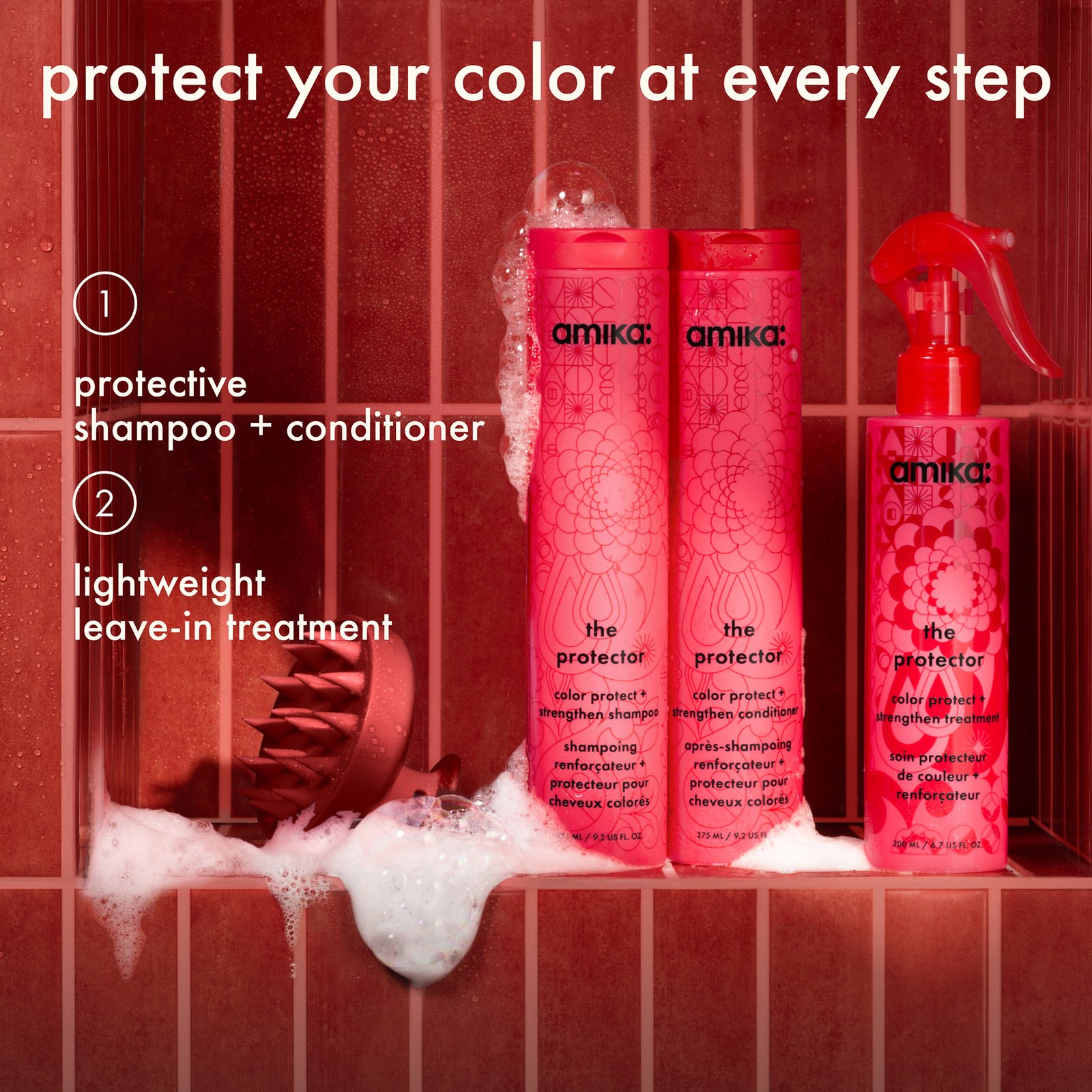 amika The Protector Color Protect + Strengthen Shampoo 275 ml