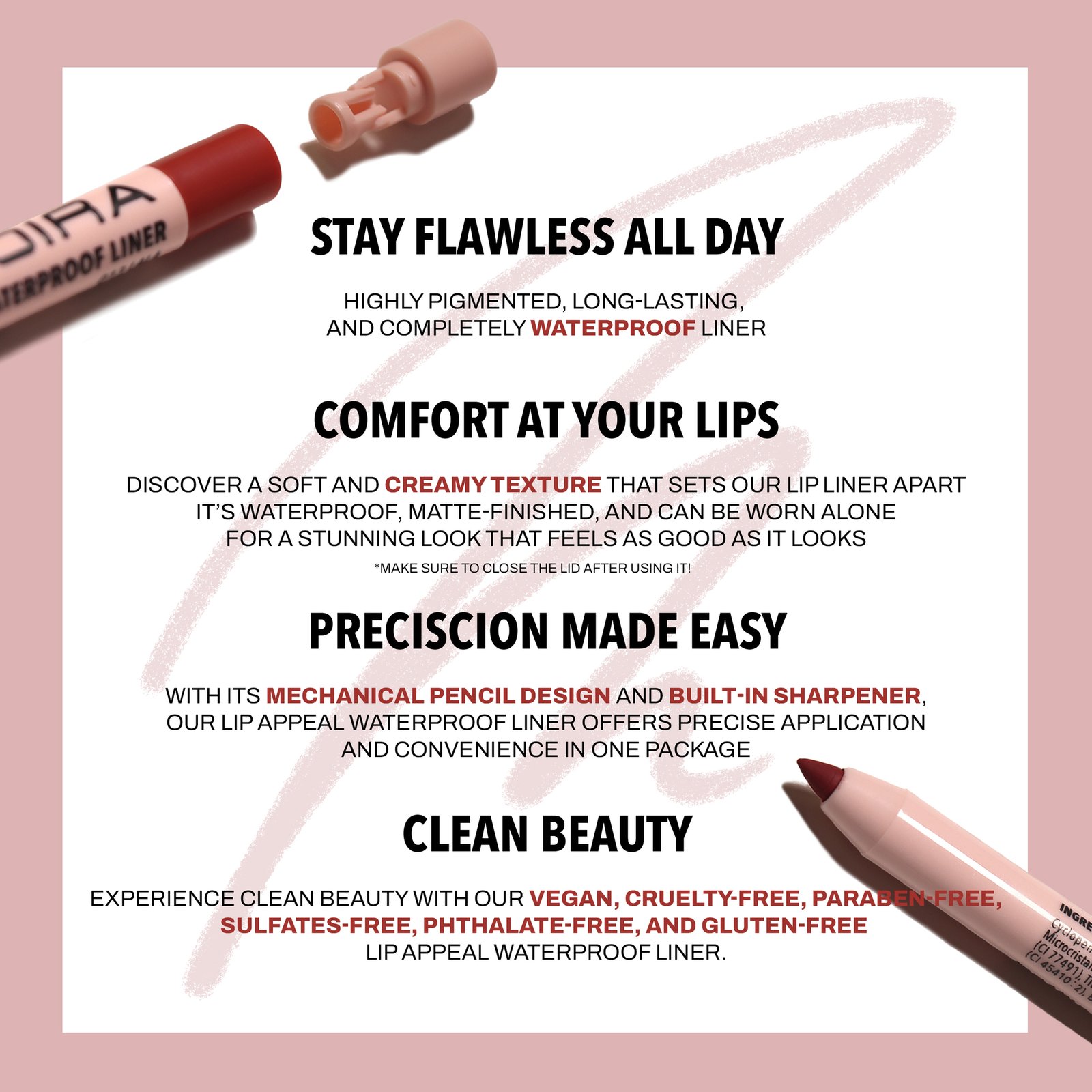 Moira Lip Appeal Waterproof Liner 001 Fairytale