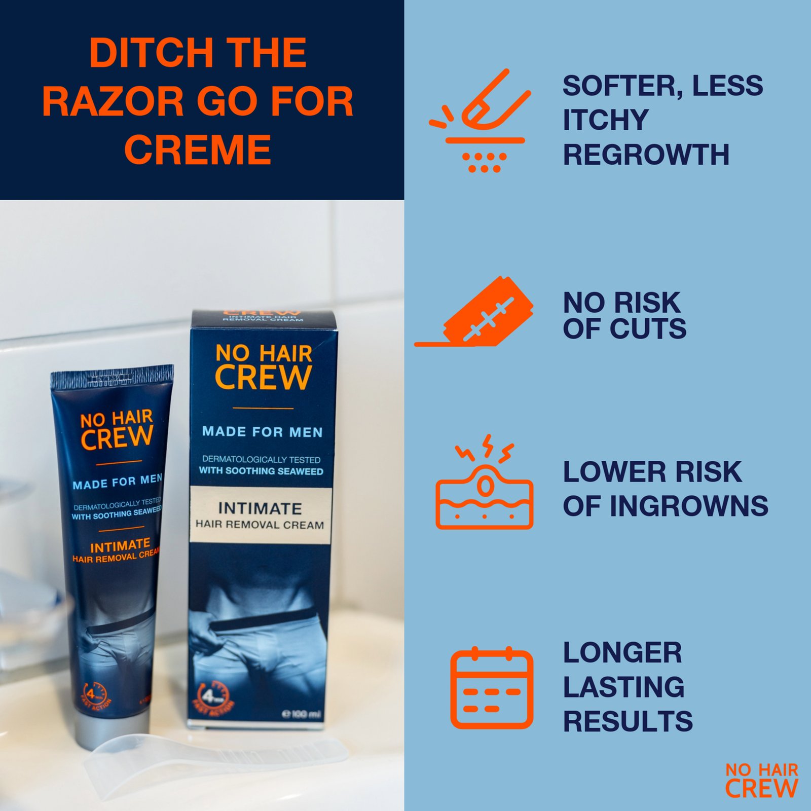 No Hair Crew Intimate Hair Removal Cream 100ml