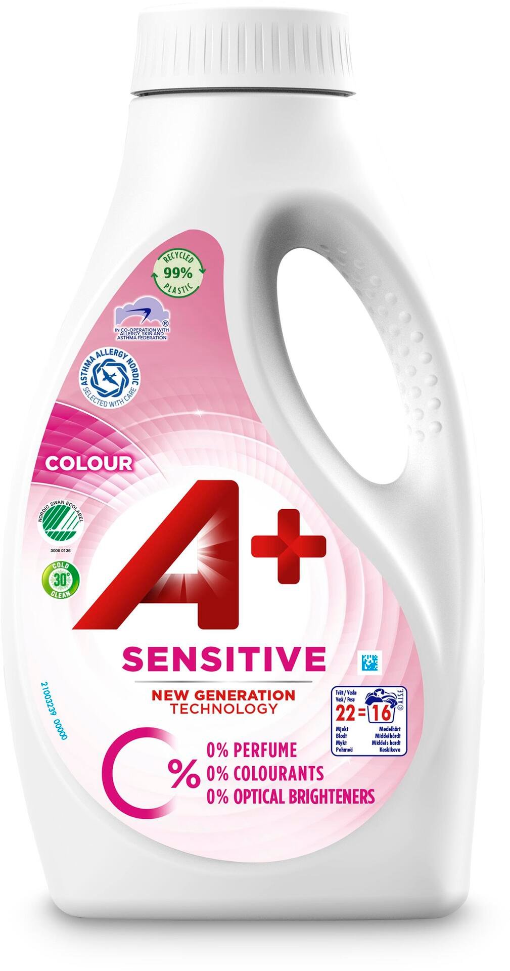 A+ Sensitive Color Flytande Tvättmedel 880 ml
