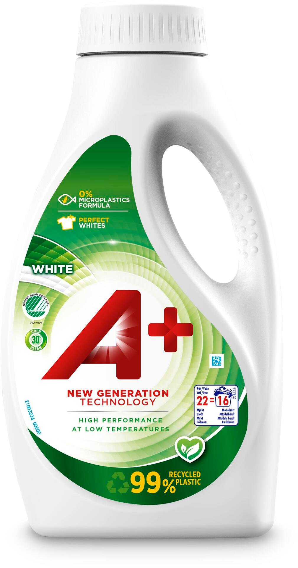 A+ White Flytande Tvättmedel 880 ml