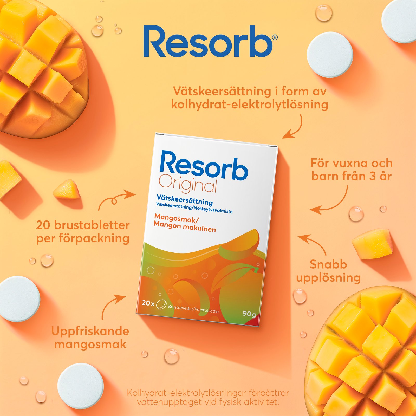 Resorb Original Vätskeersättning Mangosmak 90g