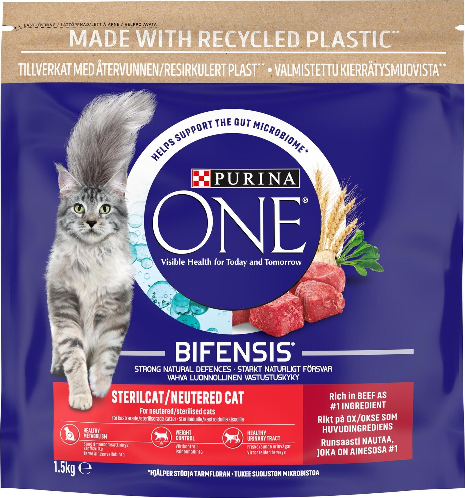 Purina One Kattmat Steril Oxe 1500 g