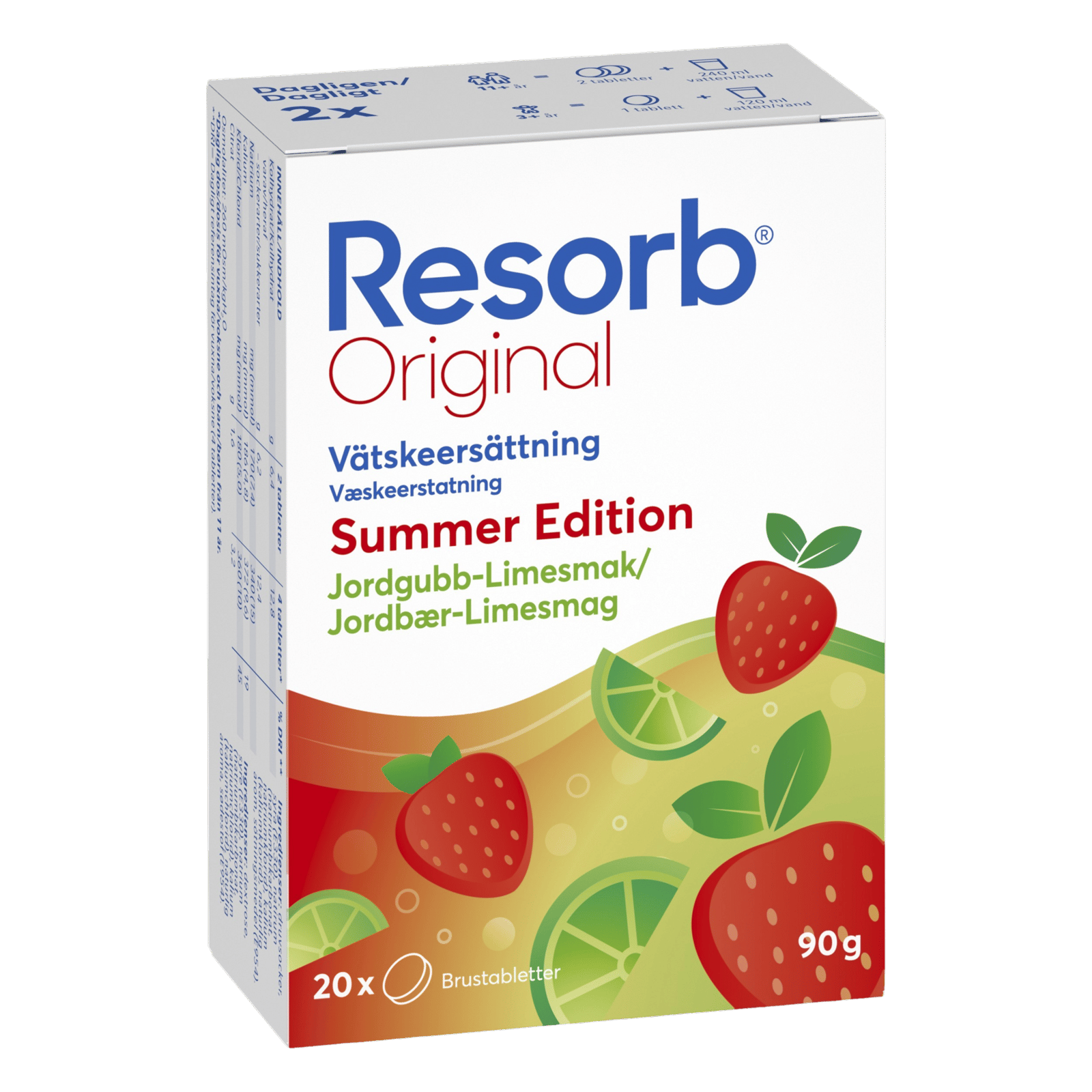 Resorb Summer Edition Jordgubb/Limesmak 20 brustabletter