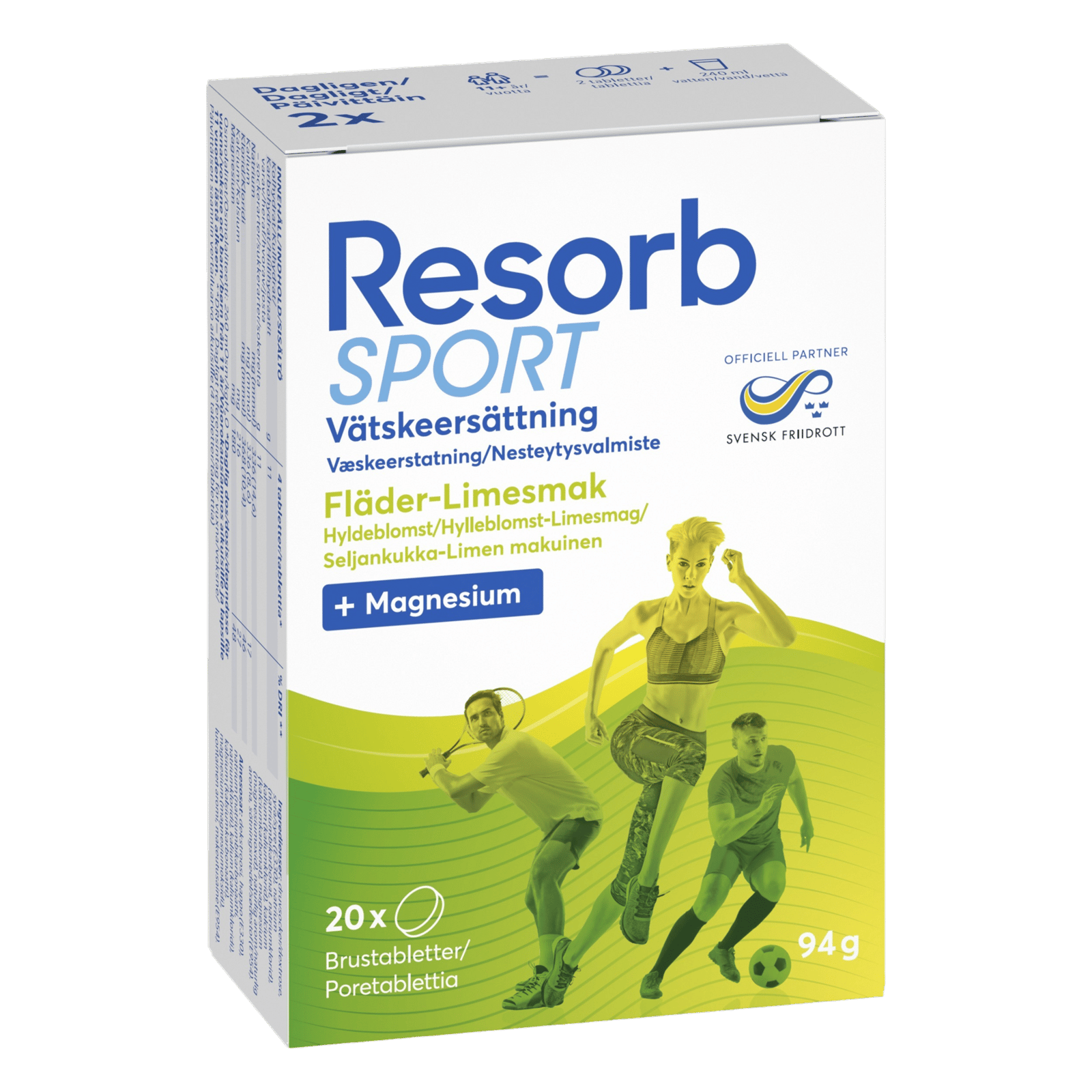 Resorb Sport Fläder/Lime 20 brustabletter