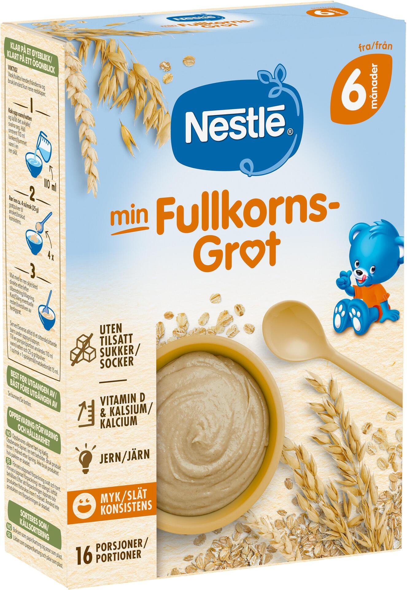 NESTLÉ MIN Fullkornsgröt 6 månader 410 g