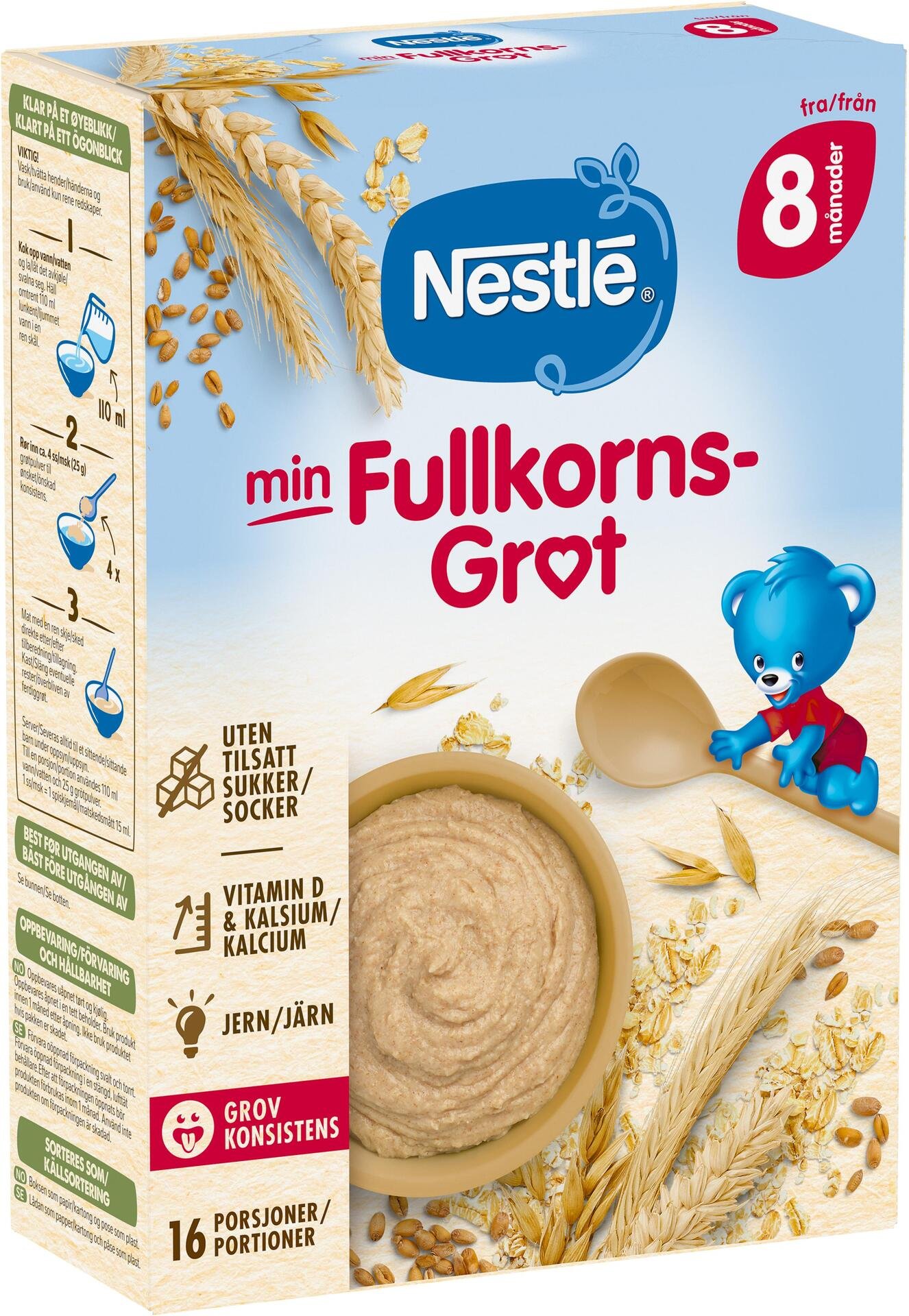 NESTLÉ MIN Fullkornsgröt 8 månader 410 g