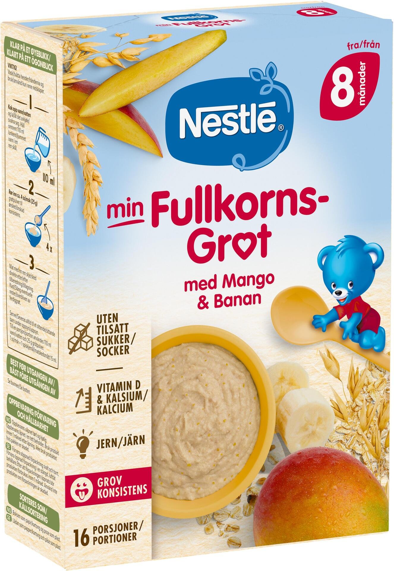 NESTLÉ Fullkornsgröt Mango Banan 8 månader