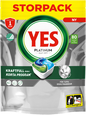 Yes Platinum All In One Maskindiskmedel, 80 Diskmaskinstabletter