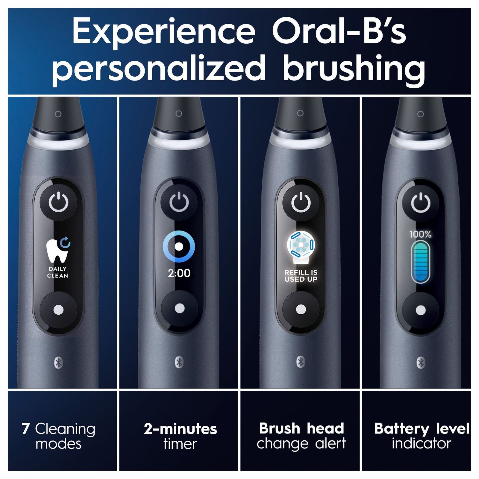 Oral-B iO 9 Eltandborste Svart Onyx, 2 tandborsthuvuden, 1 laddningsbart resefodral