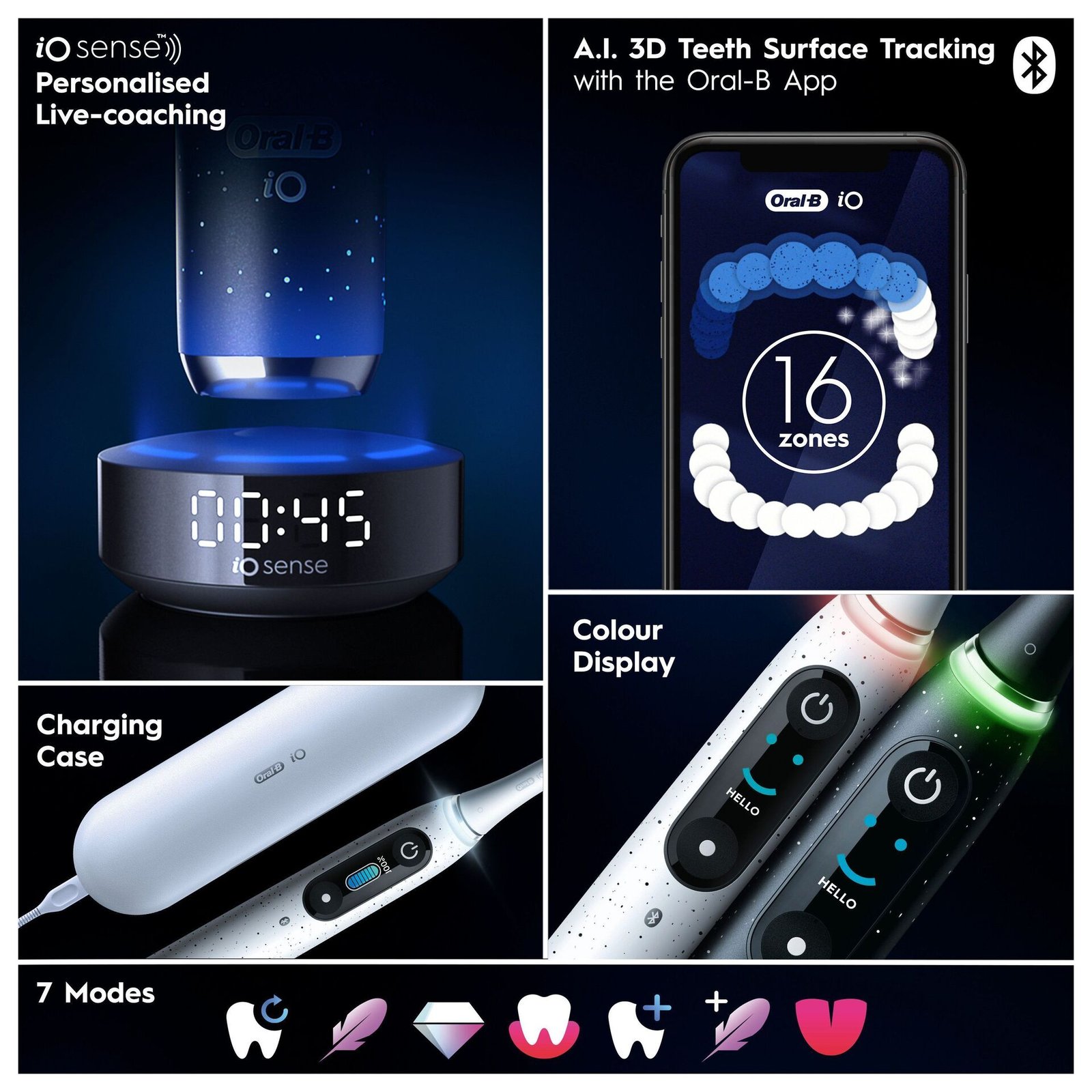 Oral-B iO 10 Eltandborste Cosmic Black, 1 tandborsthuvud, 1 laddningsbart resefodral