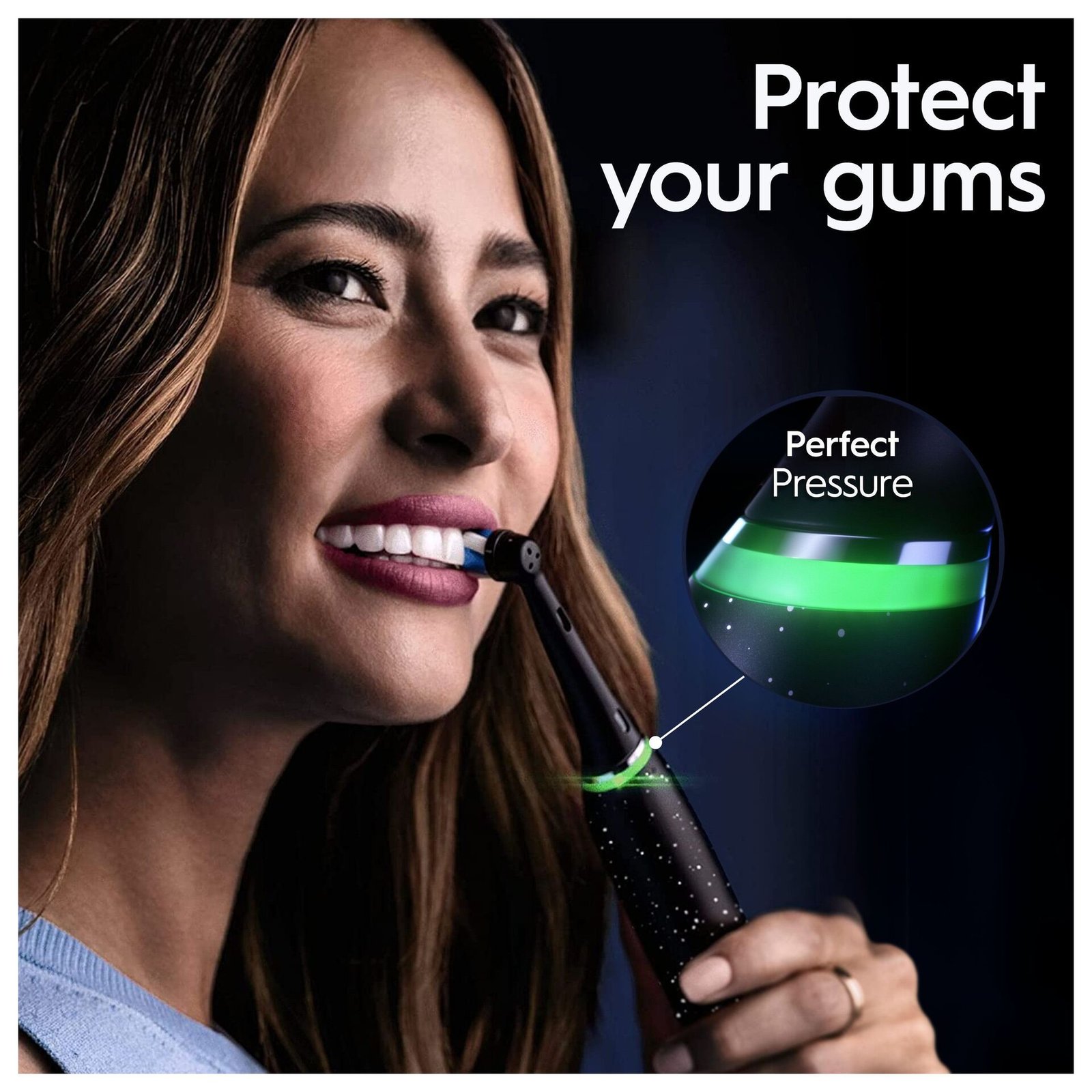 Oral-B iO 10 Eltandborste Cosmic Black, 1 tandborsthuvud, 1 laddningsbart resefodral