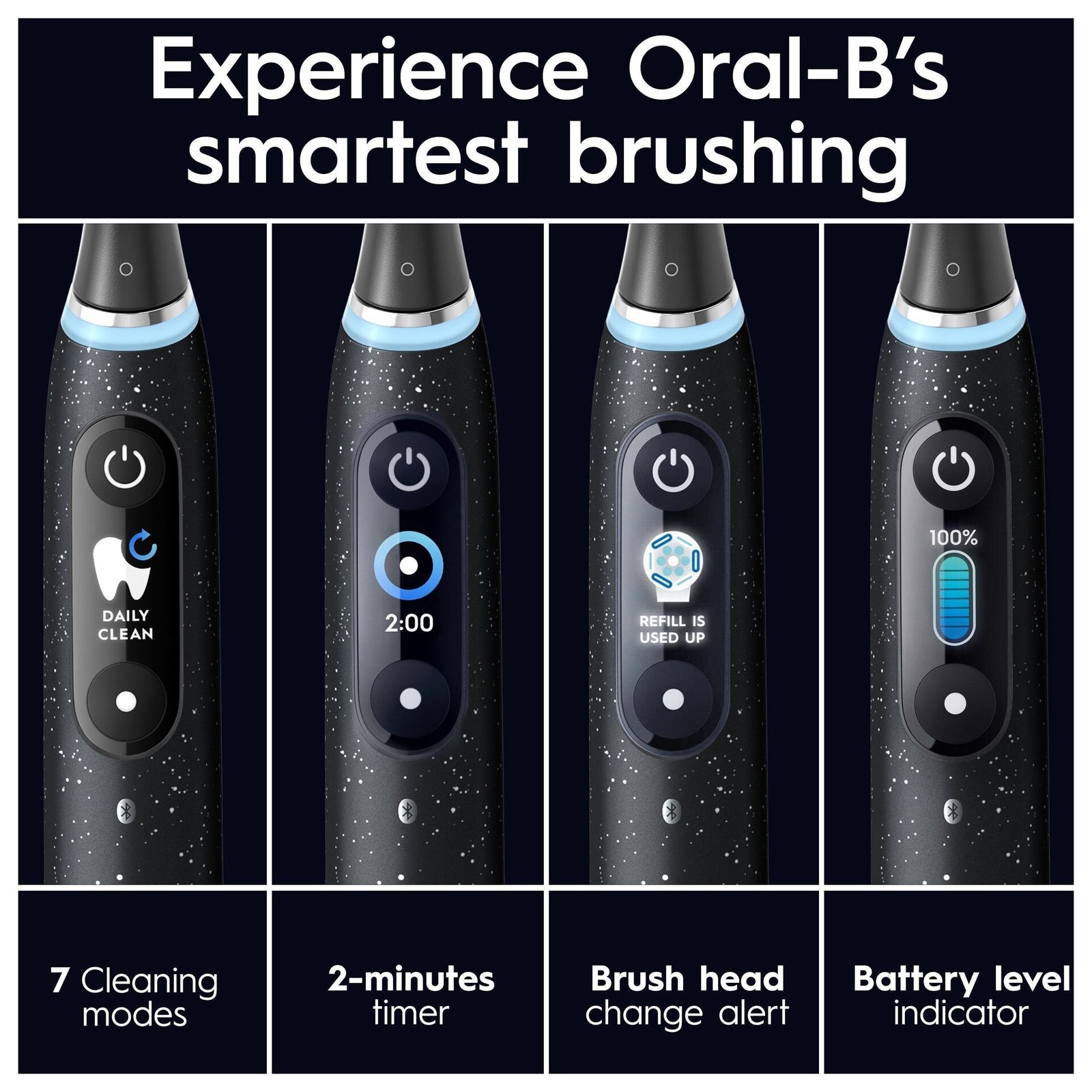 Oral-B iO 10 Eltandborste Cosmic Black, 1 tandborsthuvud, 1 laddningsbart resefodral