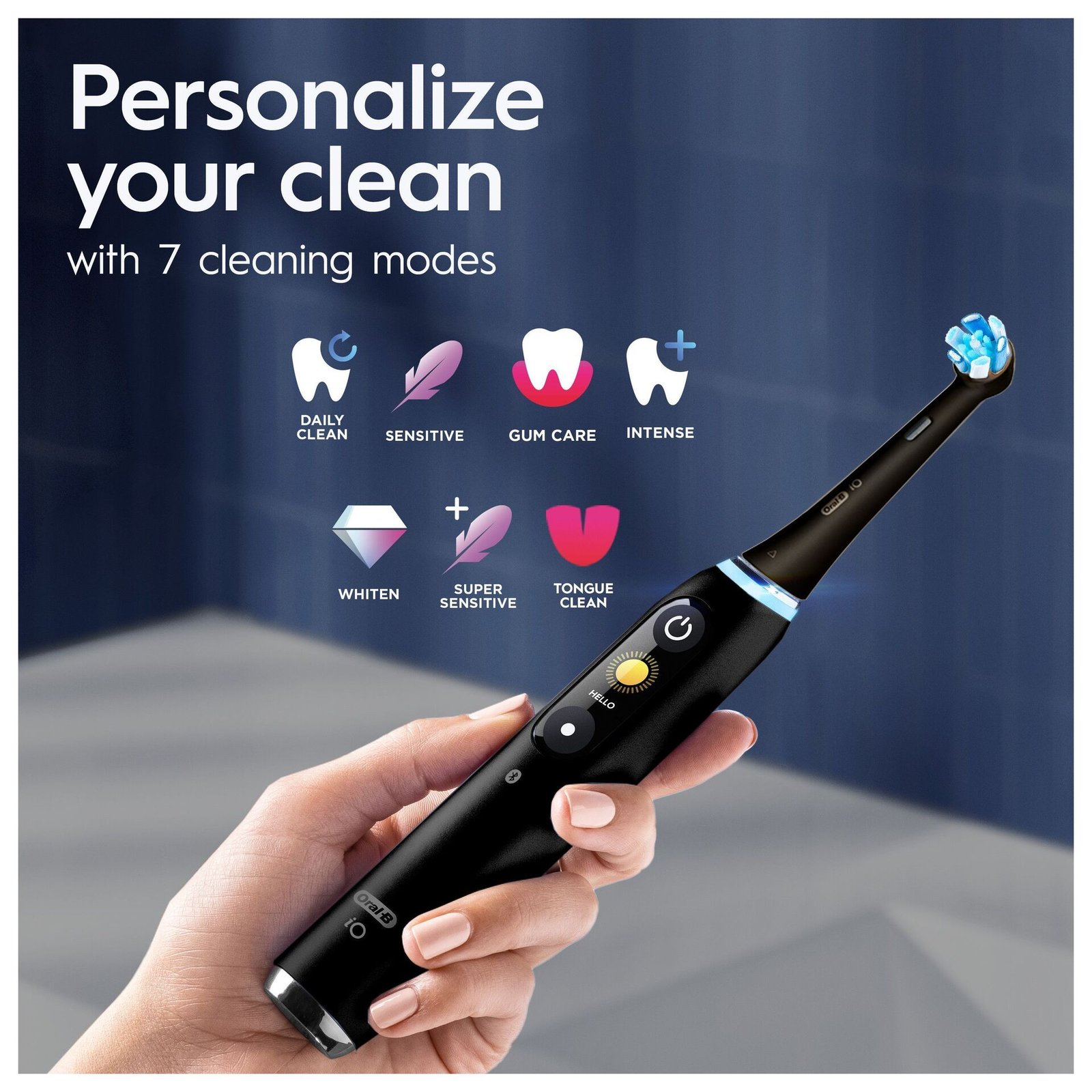 Oral-B iO 9 Eltandborste Duopack, Svart och Rosa, 3 tandborsthuvuden, 1 laddningsbart resefodral
