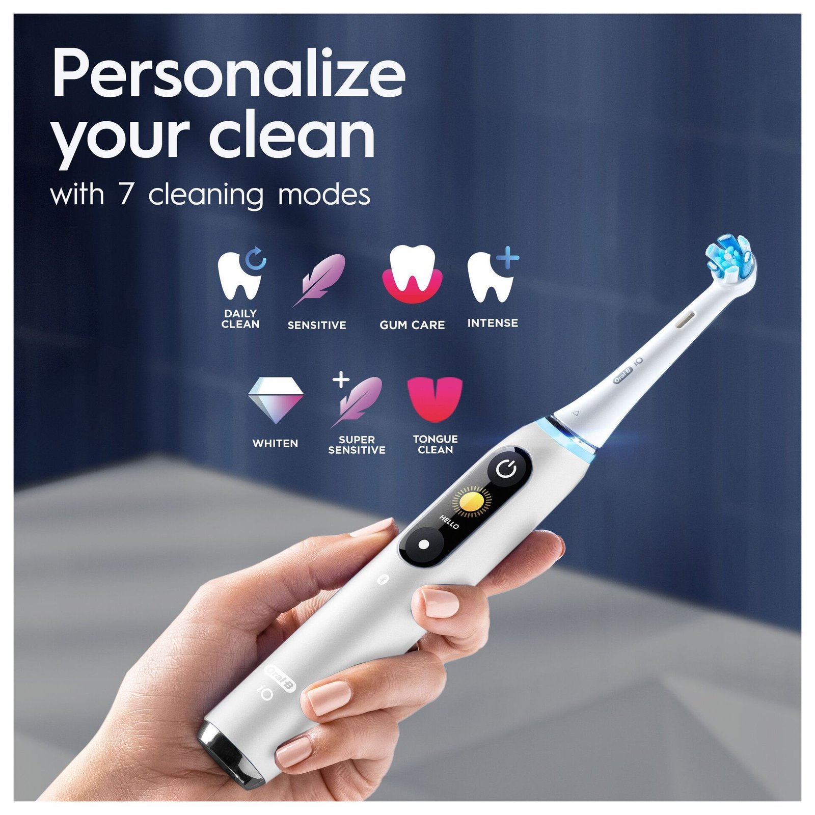 Oral-B iO 9 Vit Eltandborste, 2 tandborsthuvuden, 1 laddningsbart reesefodral