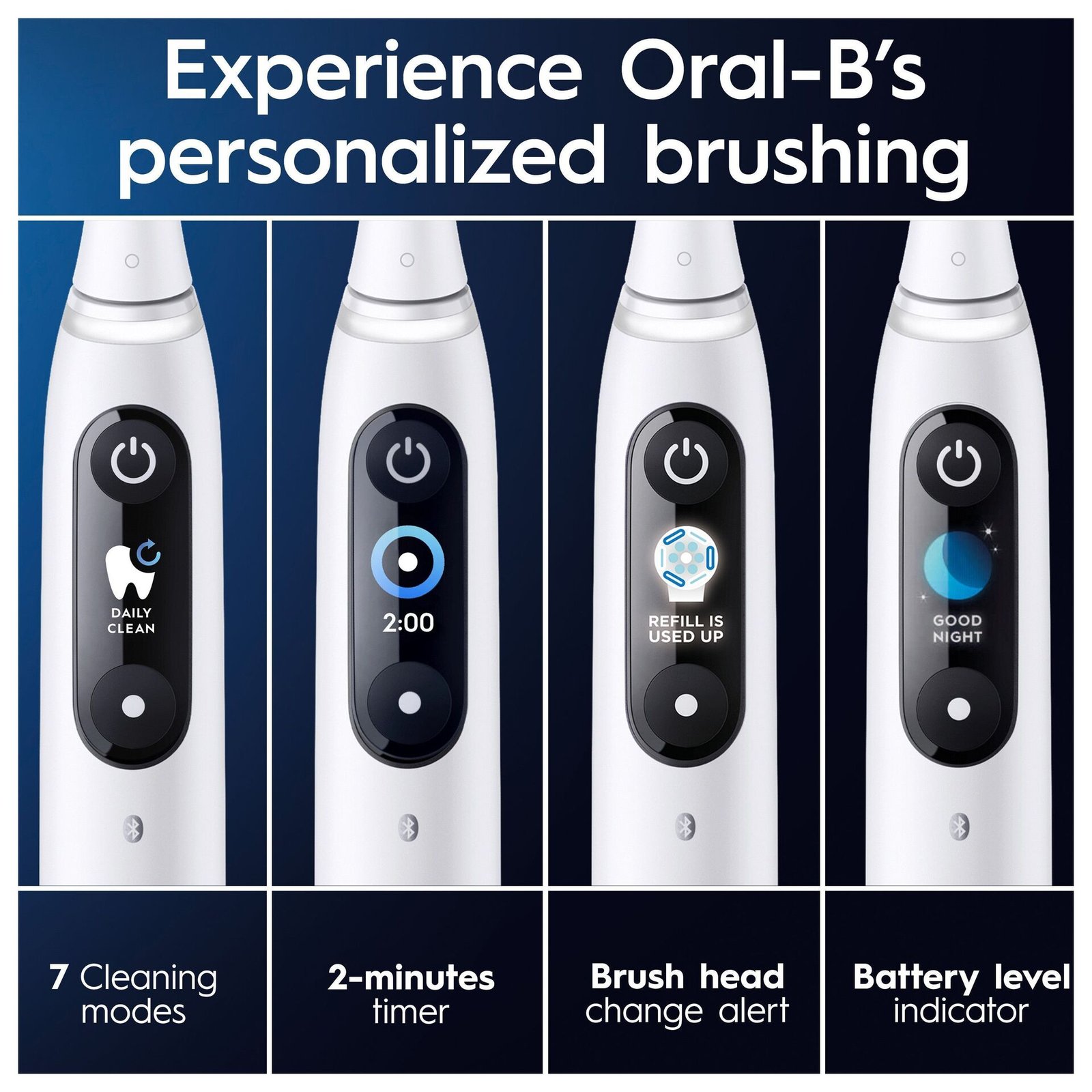 Oral-B iO 9 Vit Eltandborste, 2 tandborsthuvuden, 1 laddningsbart reesefodral