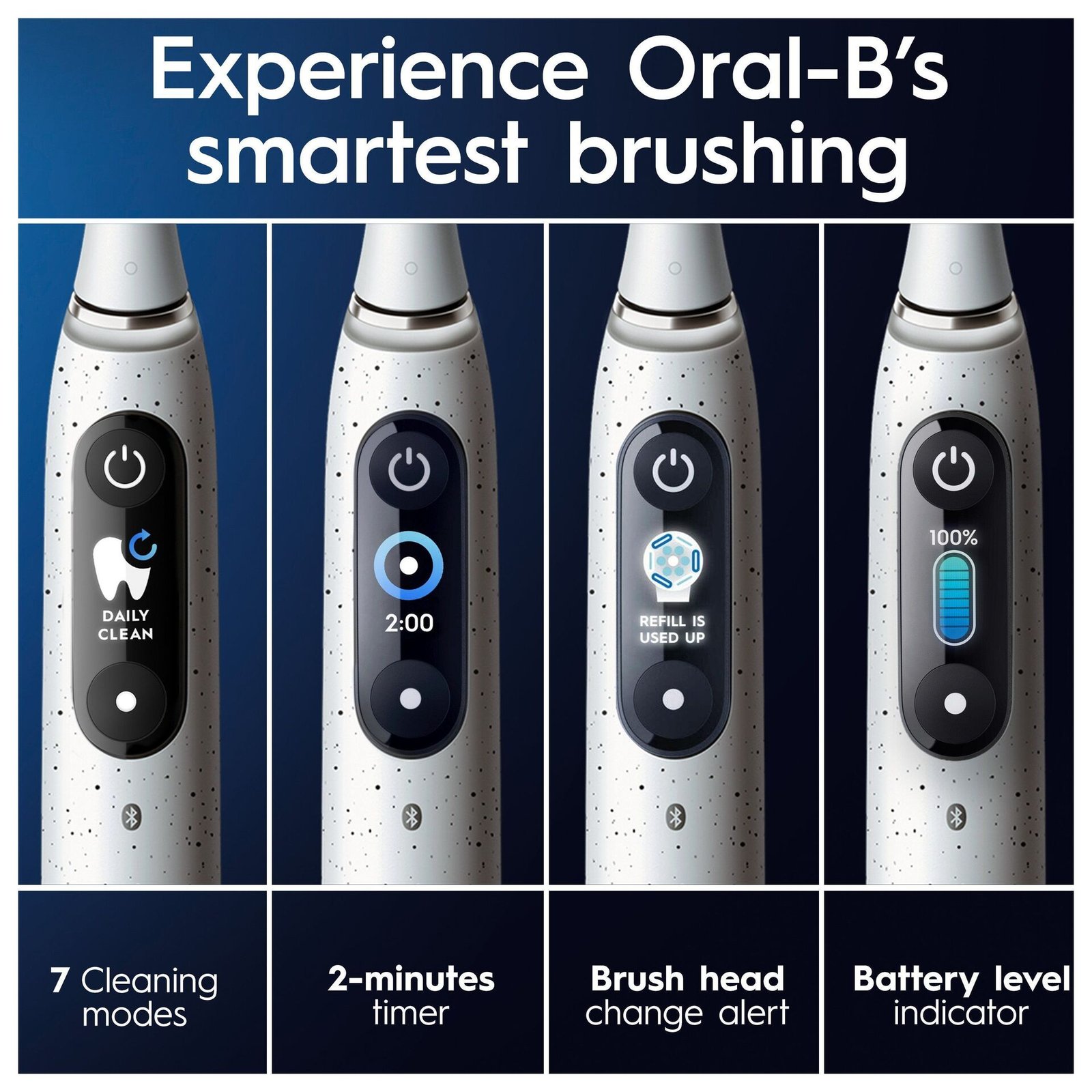 Oral-B iO 10 Eltandborste Stardust White, 1 tandborsthuvud, 1 laddningsbart resefodral