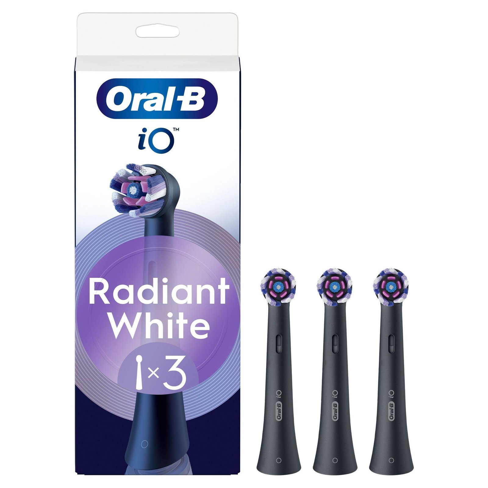 Oral-B iO Radiant White Tandborsthuvuden Svart 3 st