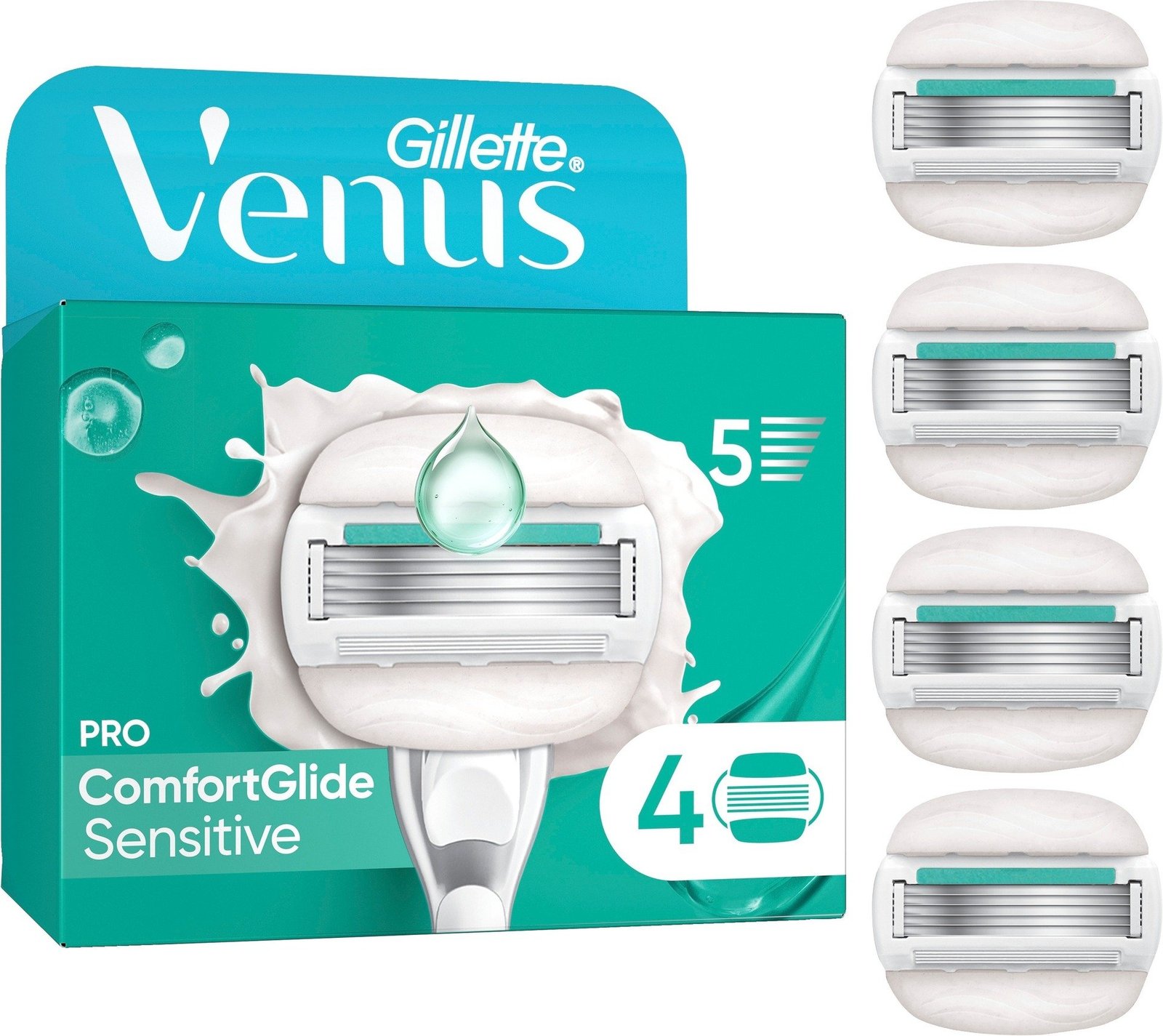 Gillette Venus Pro ComfortGlide Sensitive Rakblad 4 st