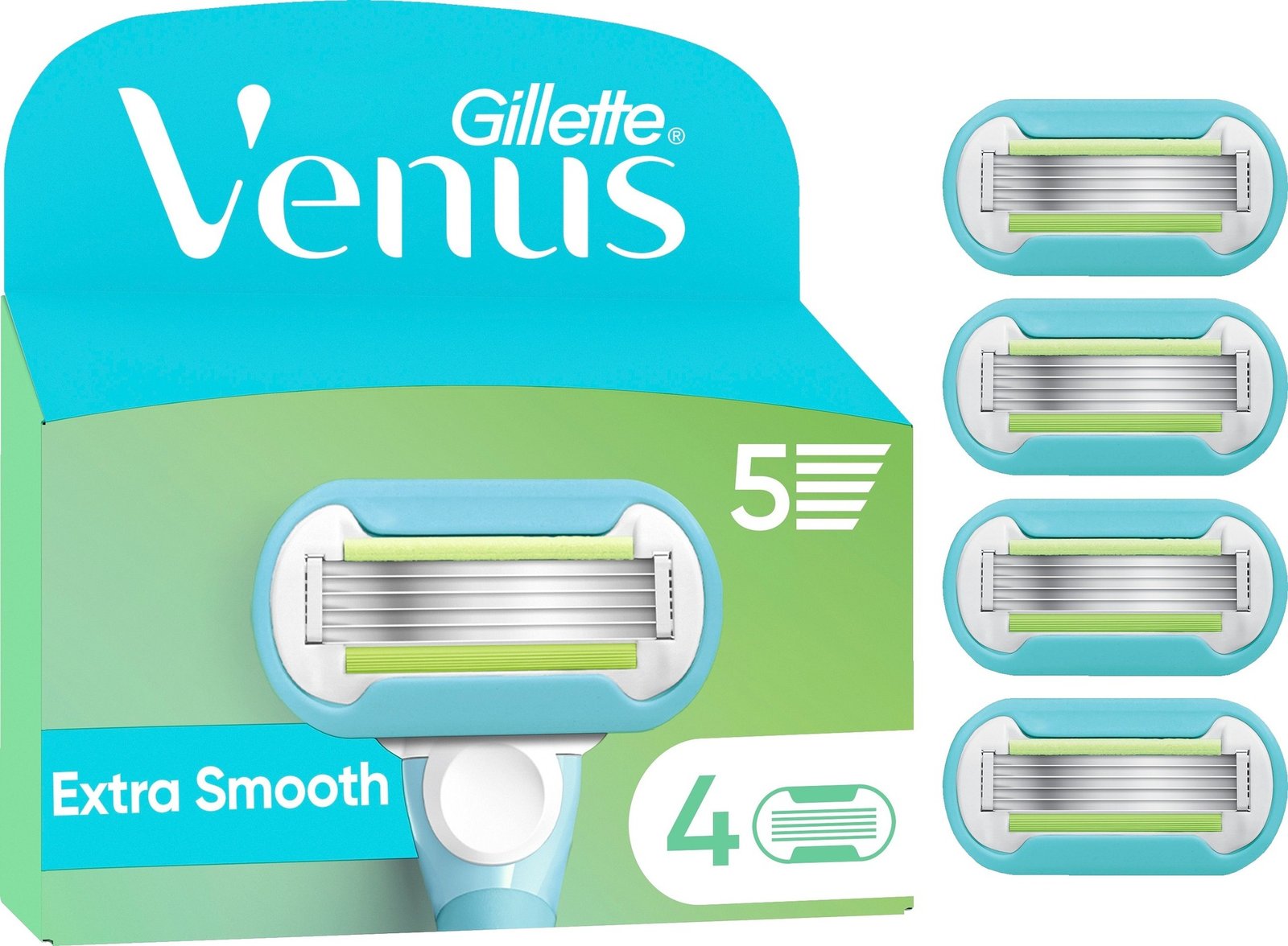 Gillette Venus Extra Smooth Rakblad för kvinnor 4 st