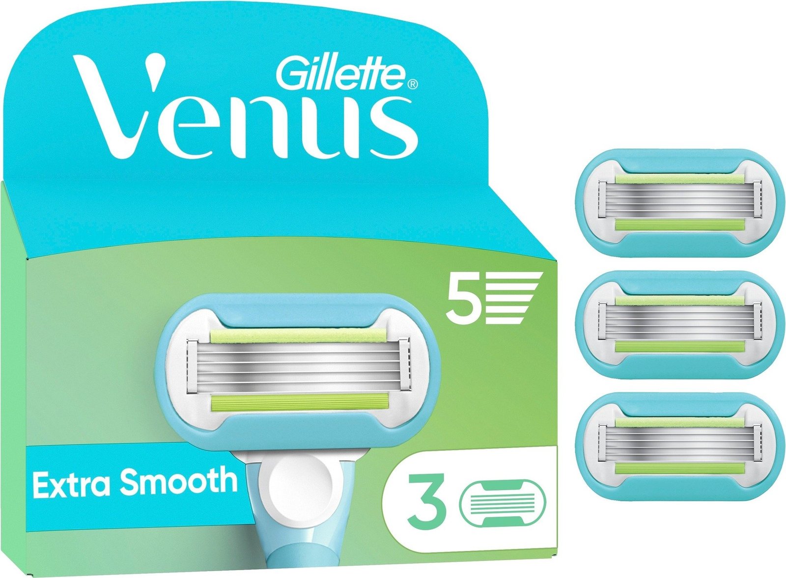 Gillette Venus Extra Smooth Rakblad för kvinnor 3 st