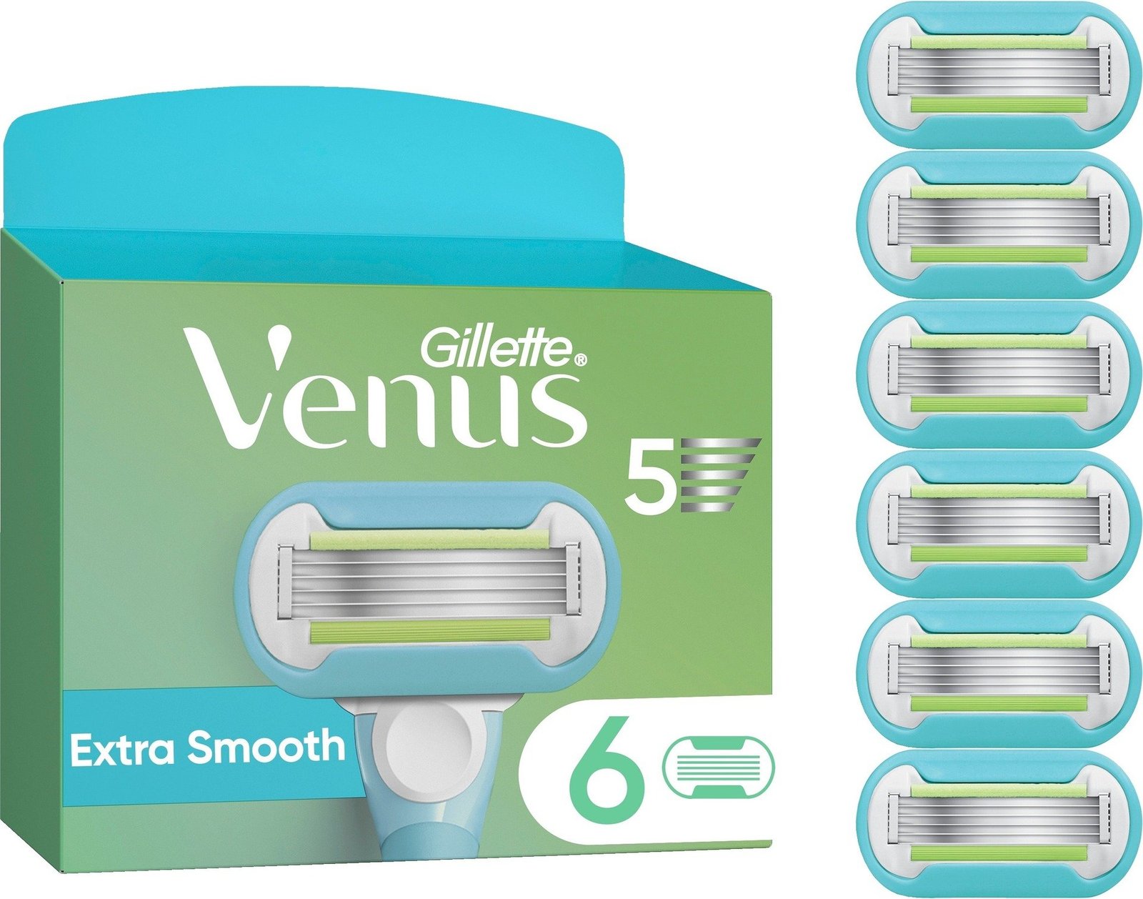 Gillette Venus Extra Smooth Rakblad för kvinnor 6 st