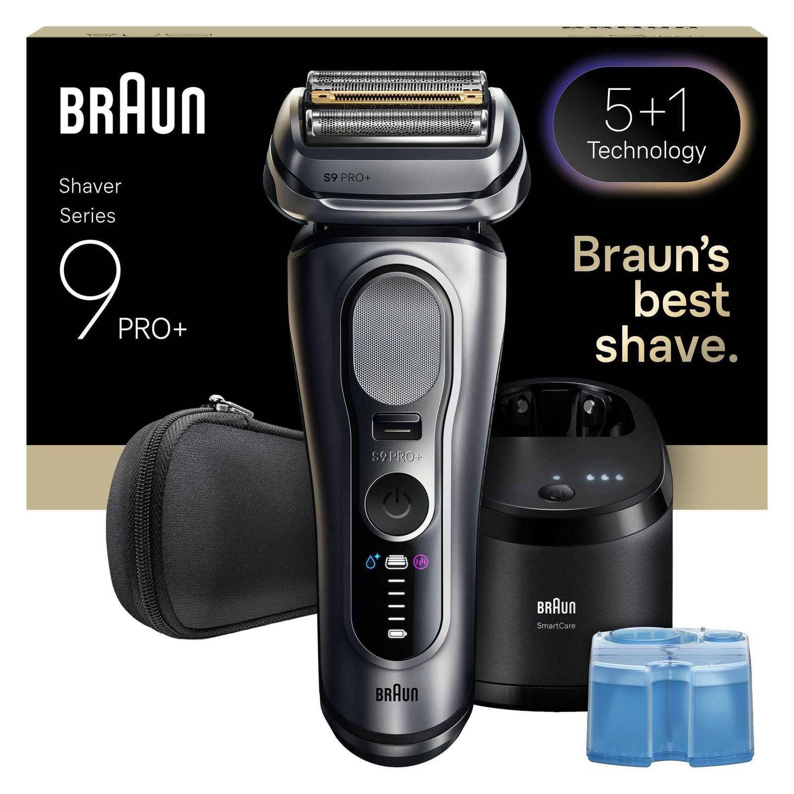 Braun Series 9 PRO+ Elektrisk Rakapparat, Pro SensoAdapt, SmartCare Center, 9667CC, Silver