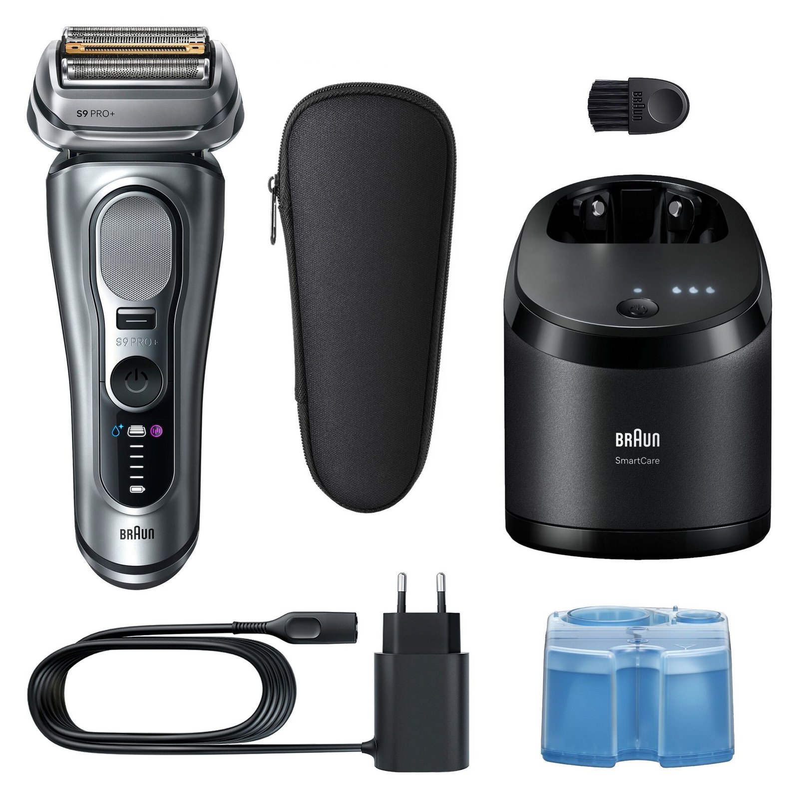 Braun Series 9 PRO+ Elektrisk Rakapparat, Pro SensoAdapt, SmartCare Center, 9667CC, Silver
