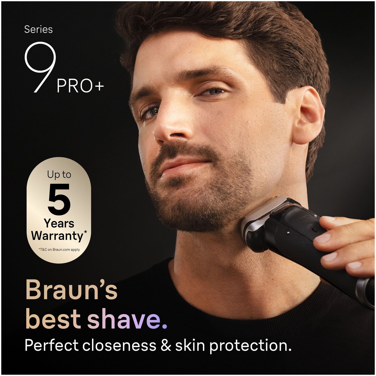 Braun Series 9 PRO+ Elektrisk Rakapparat, Pro SensoAdapt, 60 min, 9600S, Svart