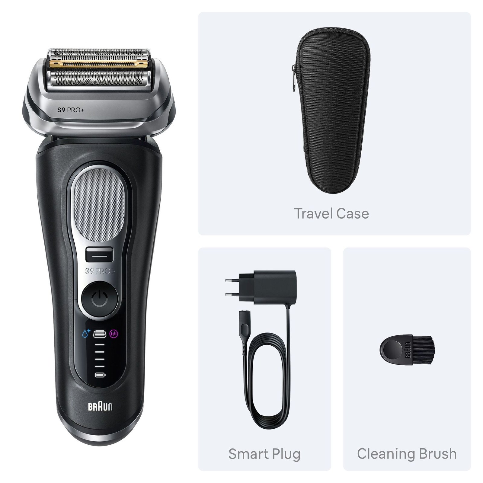 Braun Series 9 PRO+ Elektrisk Rakapparat, Pro SensoAdapt, 60 min, 9600S, Svart