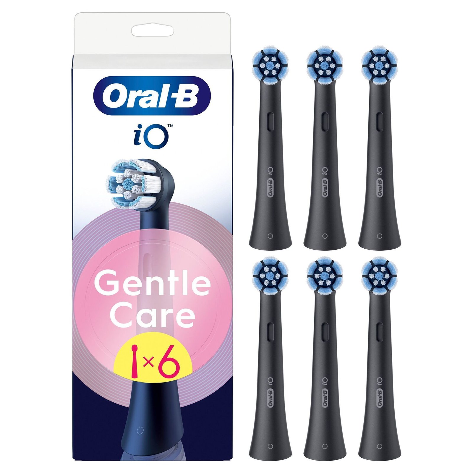Oral-B iO Gentle Care Tandborsthuvuden Svart 6 st