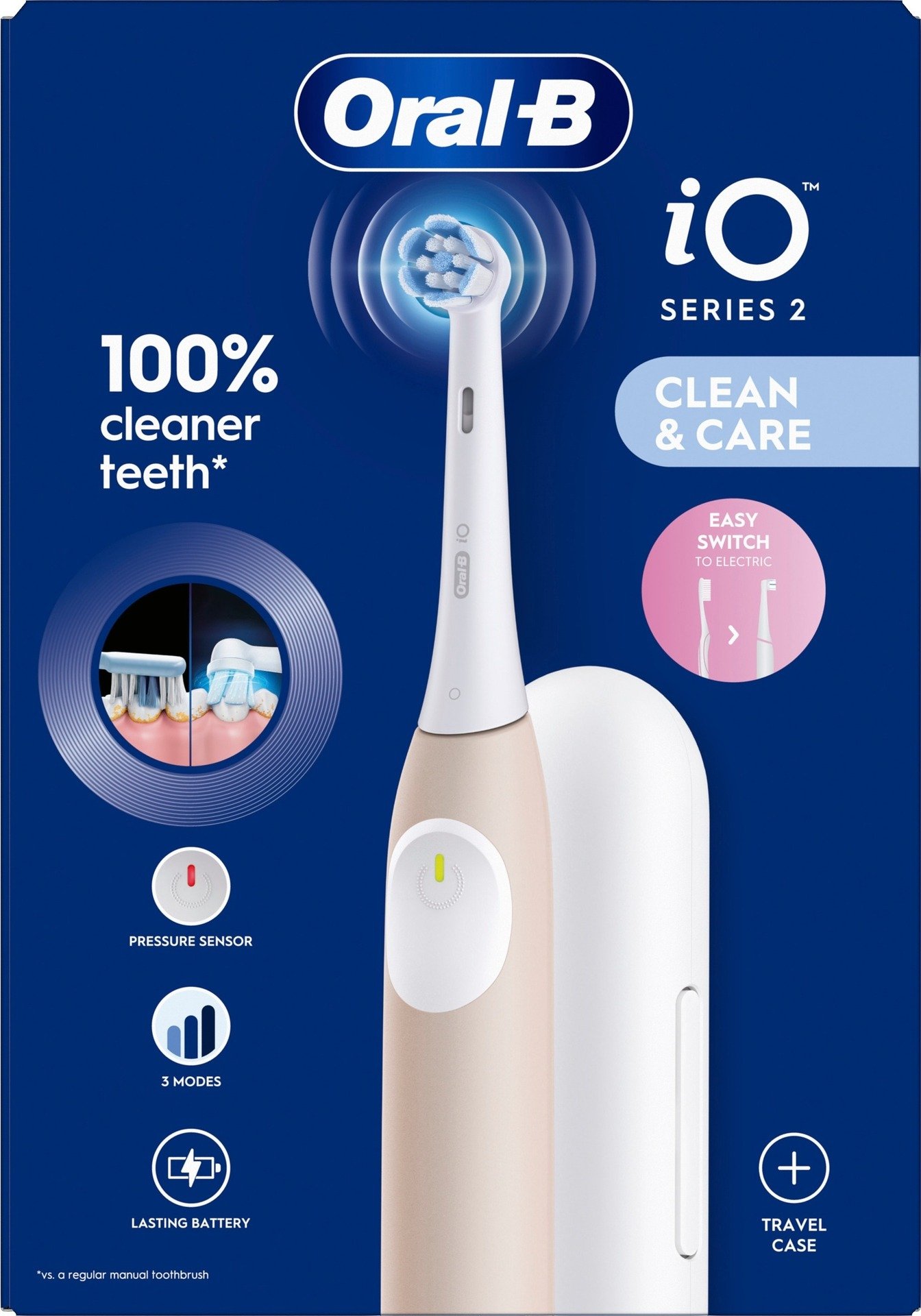 Oral-B iO 2 Eltandborste Calm Pink med resefodral