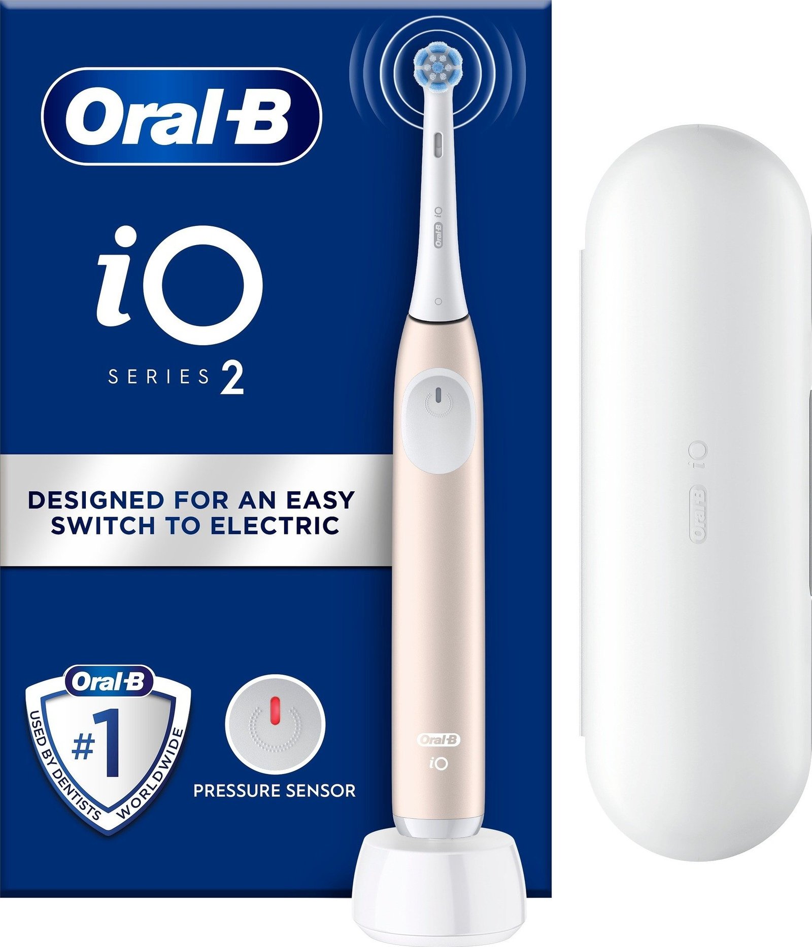 Oral-B iO 2 Eltandborste Calm Pink med resefodral