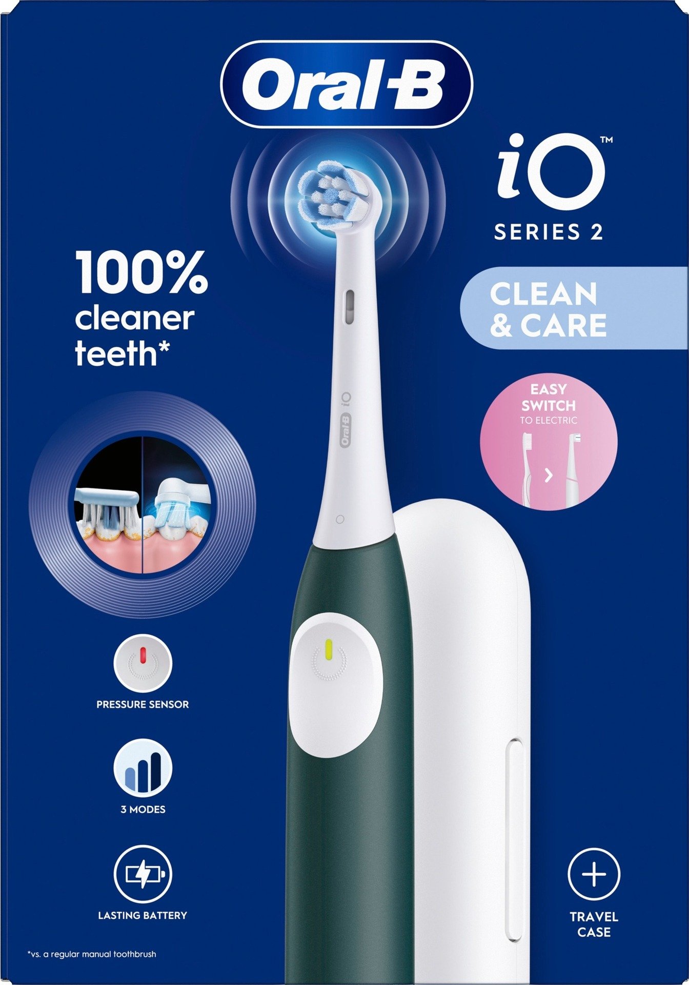 Oral-B iO 2 Eltandborste Forest Green med resefodral