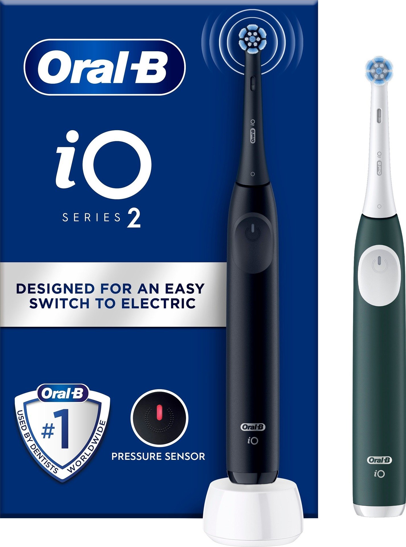 Oral-B iO 2 Duo-pack Eltandborstar Night Black och Forest Green