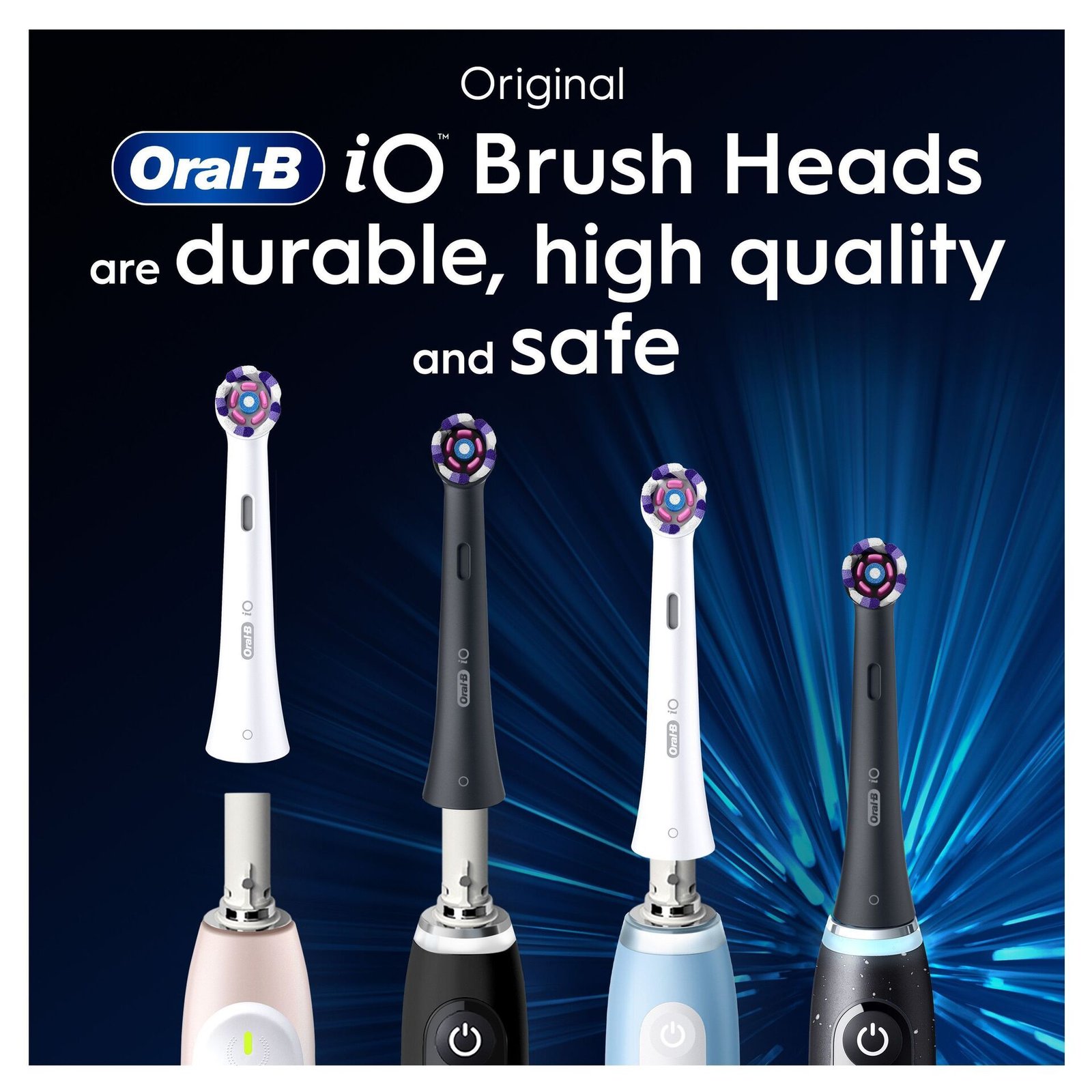 Oral-B iO Radiant White Tandborsthuvuden, Svart, 6 st