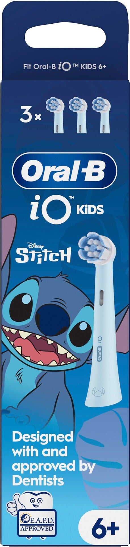 Oral-B iO Kids 6+ Disney Stitch tandborsthuvuden, 3 st